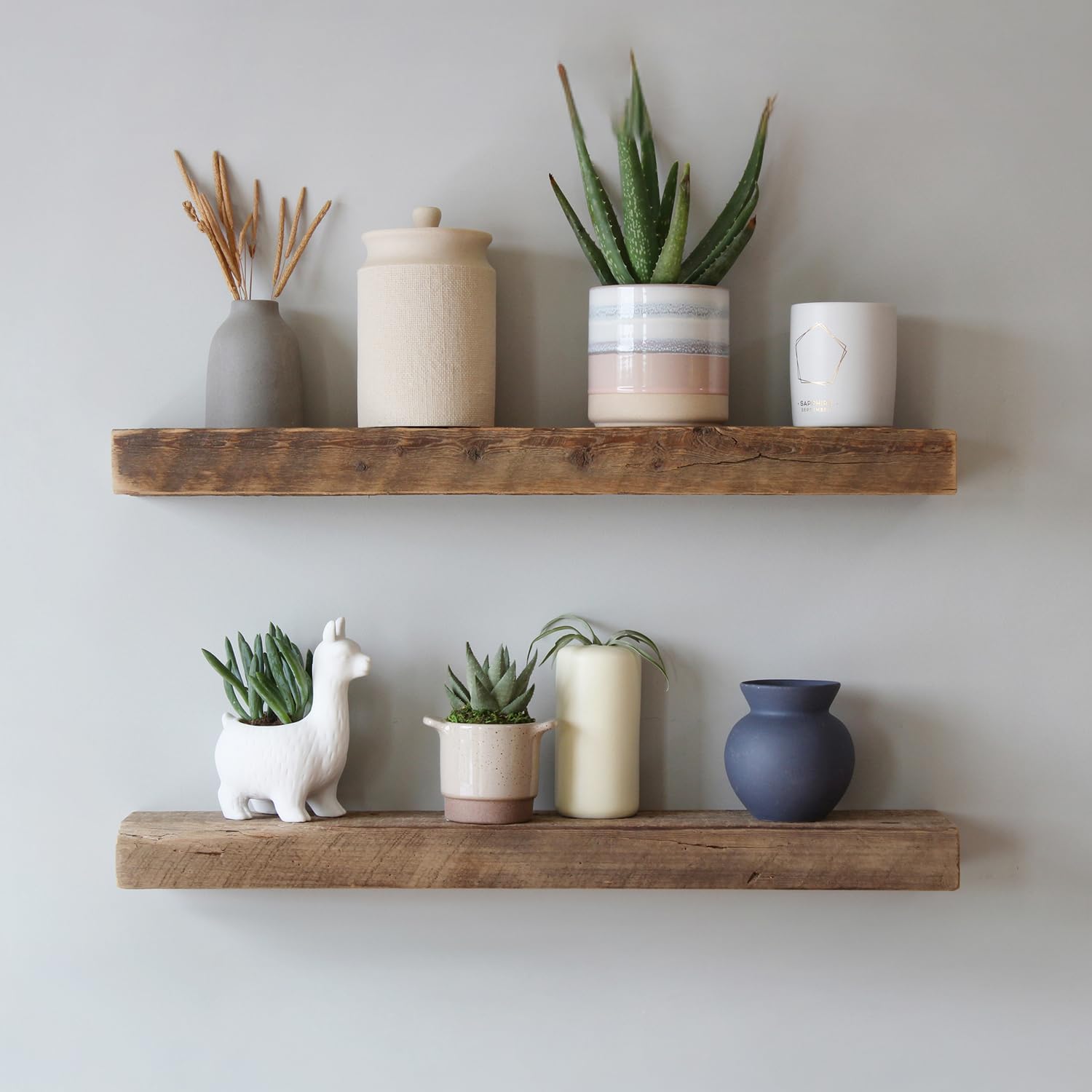 Urban Legacy Reclaimed Barnwood Floating Shelves Set of 2