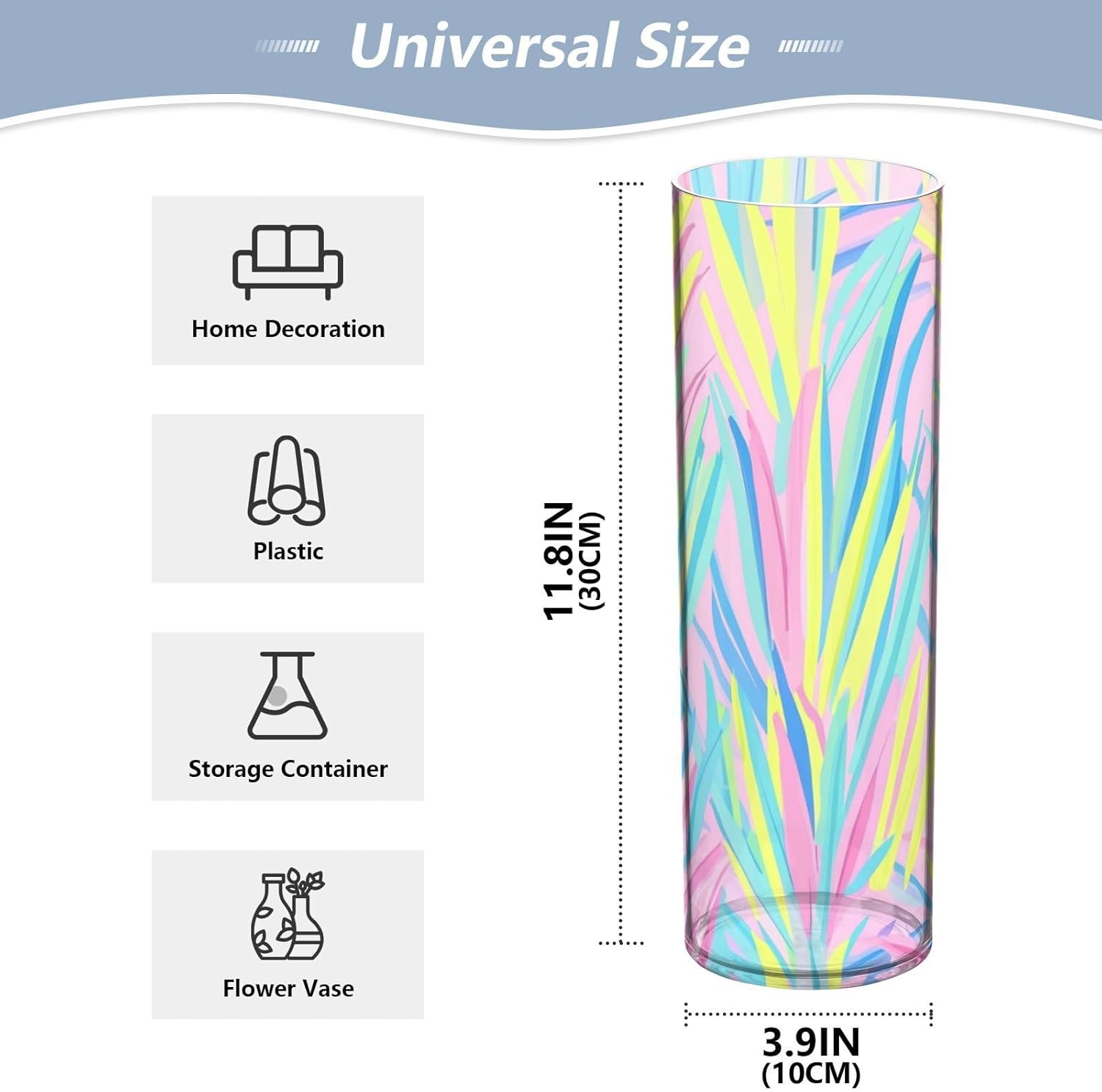 Tropical Plants Plastic Flower Vase 118 x 39 Inch Decorative
