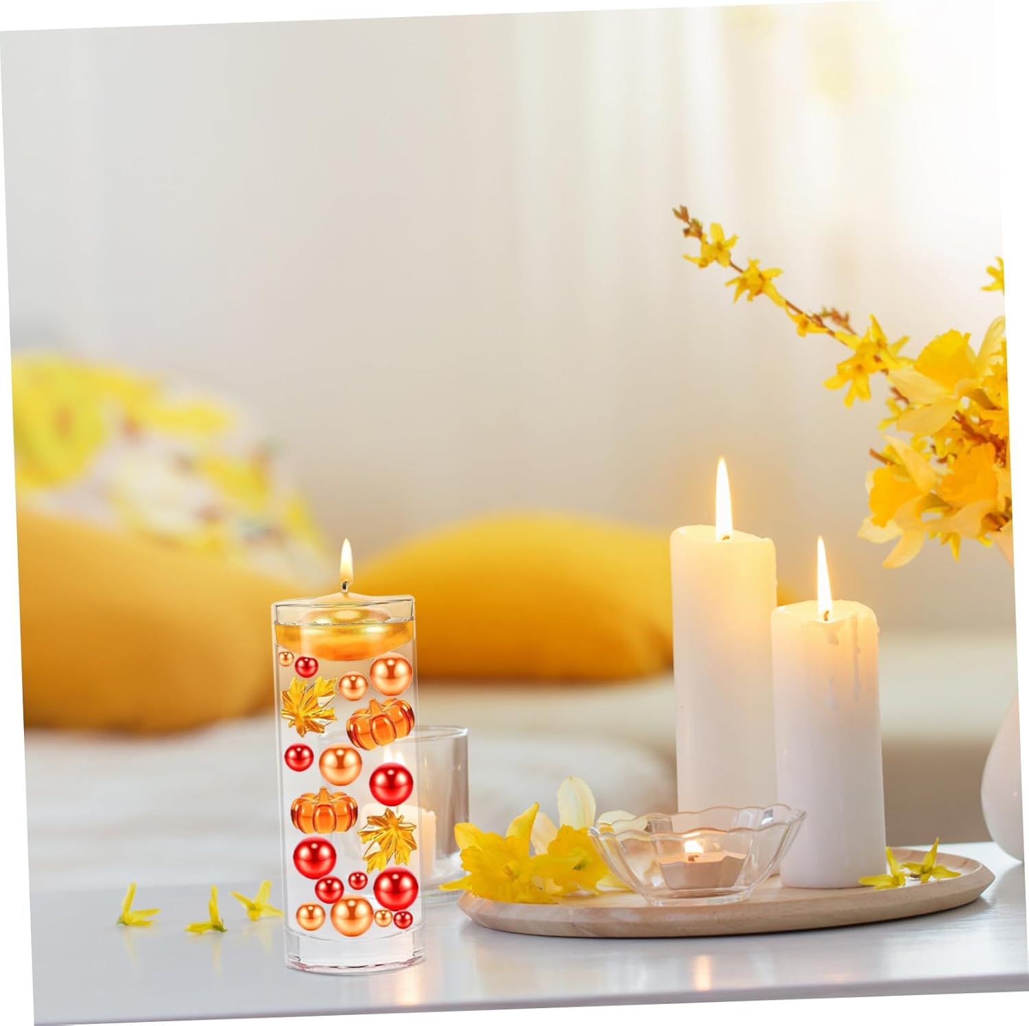Cabilock Floating Candle Holder Acrylic Vase Wedding Decor
