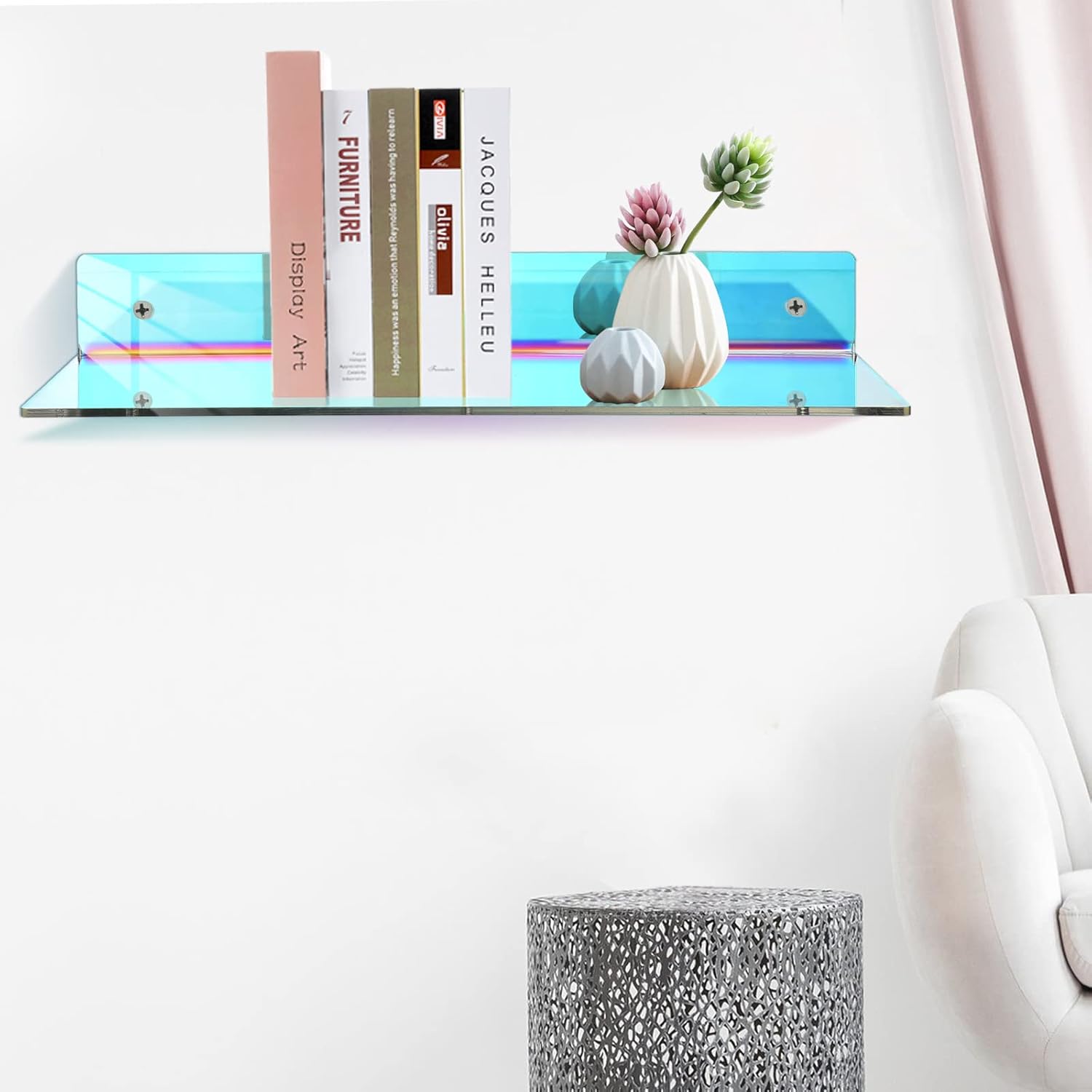 Iridescent Floating Acrylic Shelves 4 Pieces