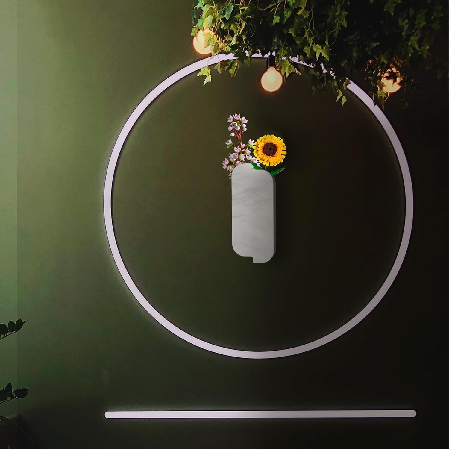 Marble White Wall Planters for Lego Flowers and Dried Florals