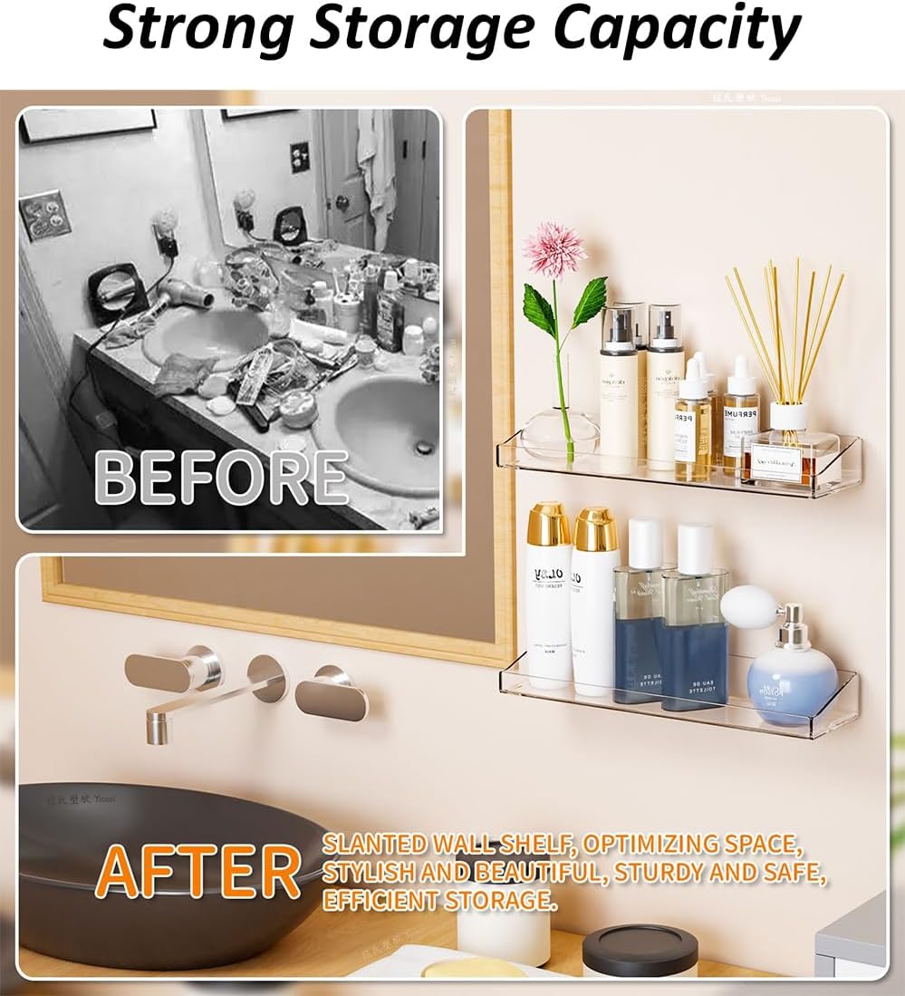 4 Pcs Acrylic Floating Shelves for Home Display