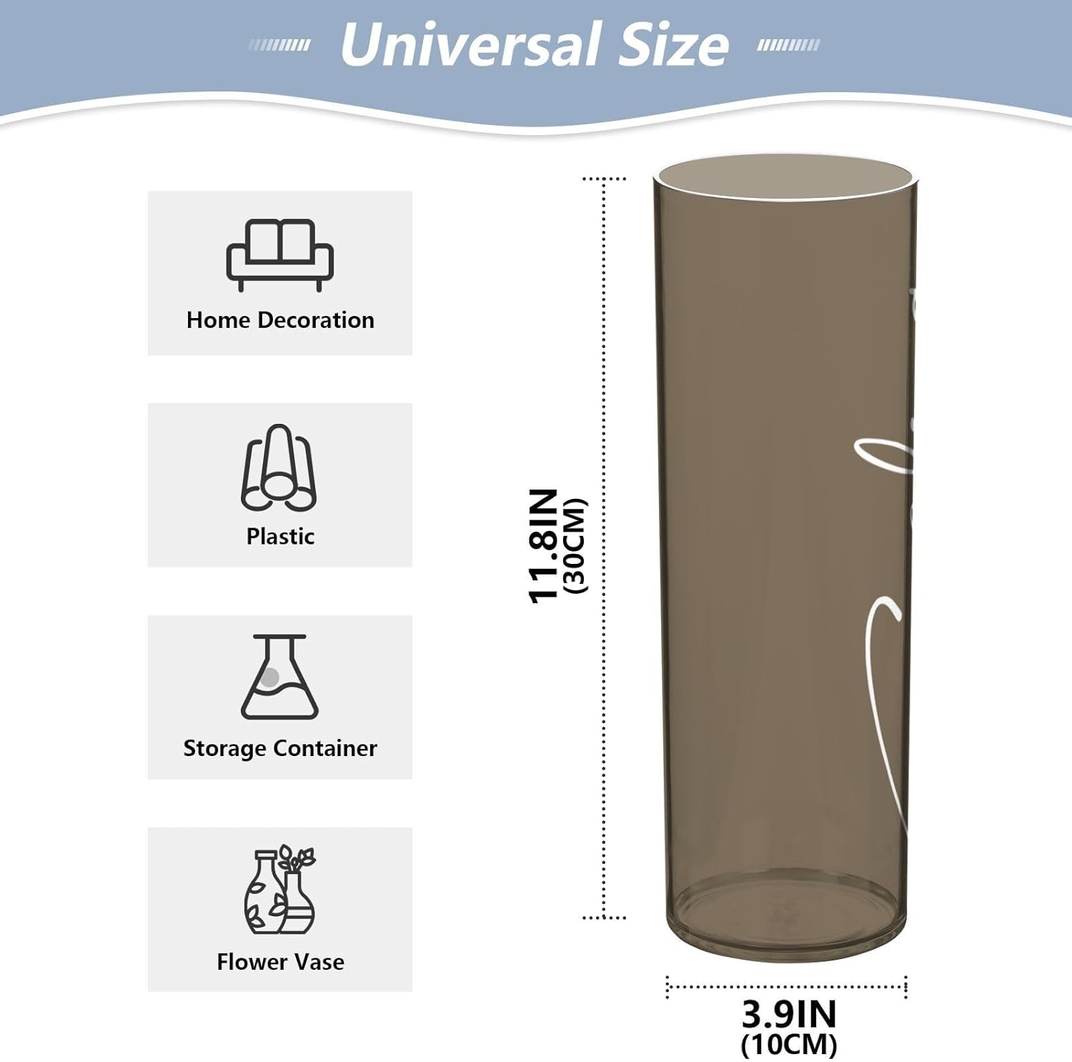 J JOYSAY Custom Ash Brown Vase for Centerpieces