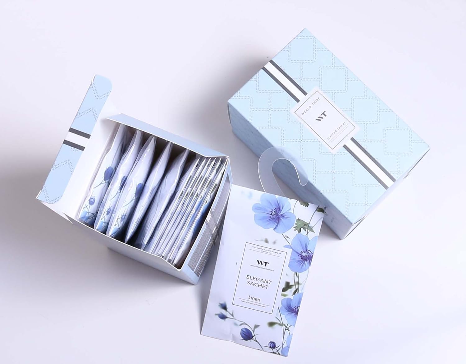 WEALD TRIBE 12 Pack Linen Scented Sachets for Closet Drawer Deodorizer