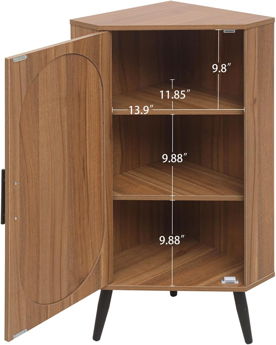 ZeHuoGe Corner Storage Cabinet with Rattan Door