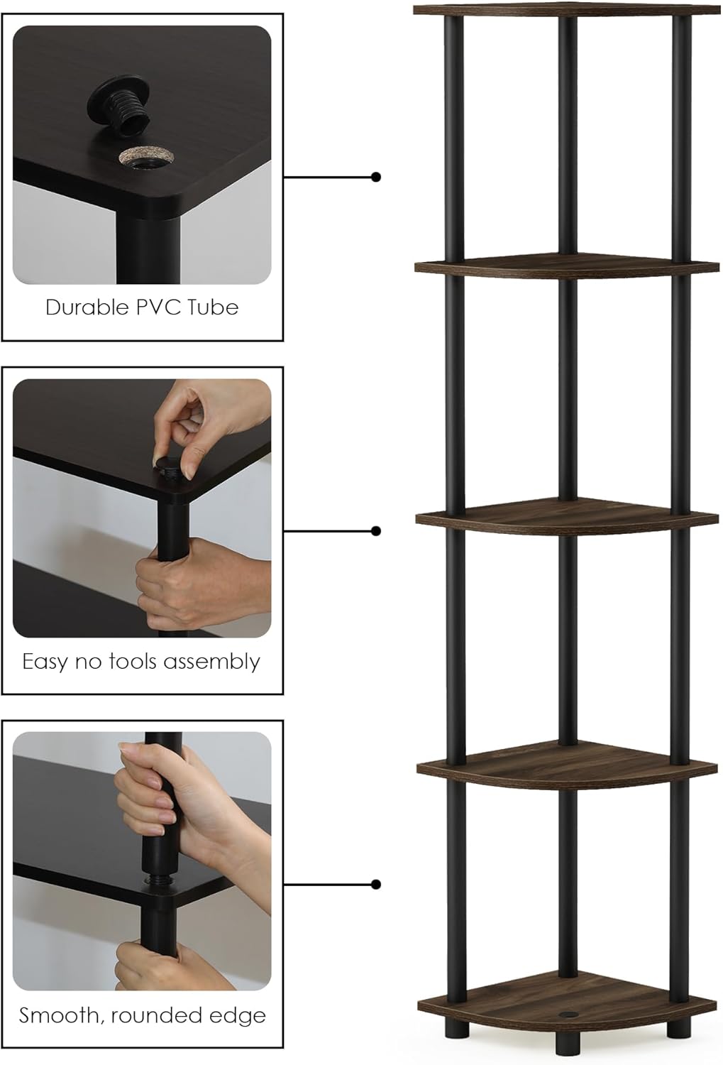 Furinno Turn-N-Tube 5 Tier Corner Display Rack