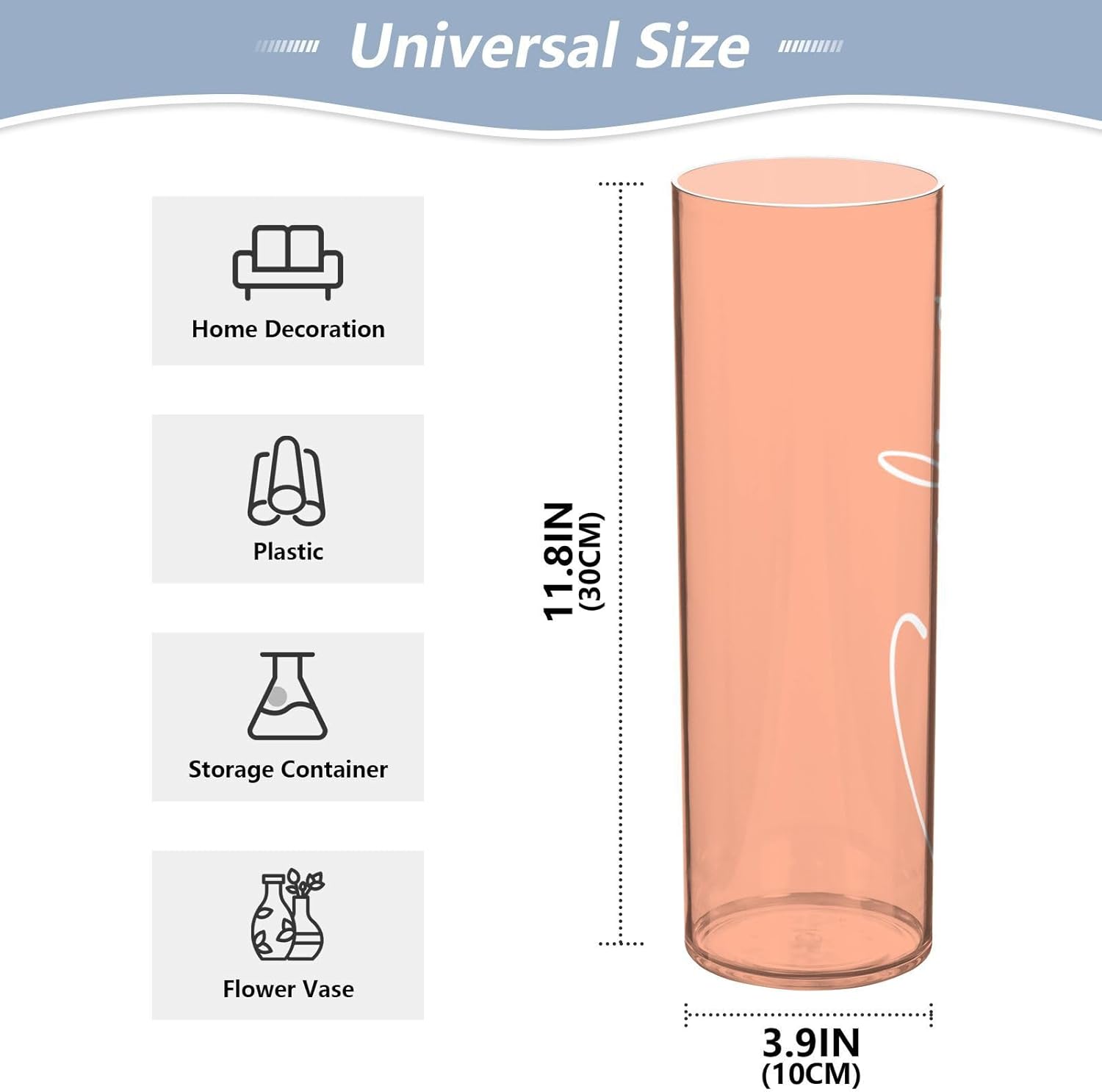 J JOYSAY Custom Light Salmon Vase for Centerpieces