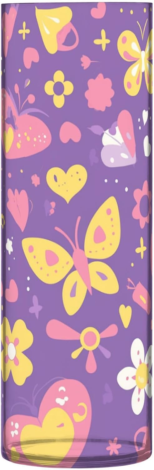 Butterfly Purple Golden Cartoon Plastic Vase 118 x 39 Inch