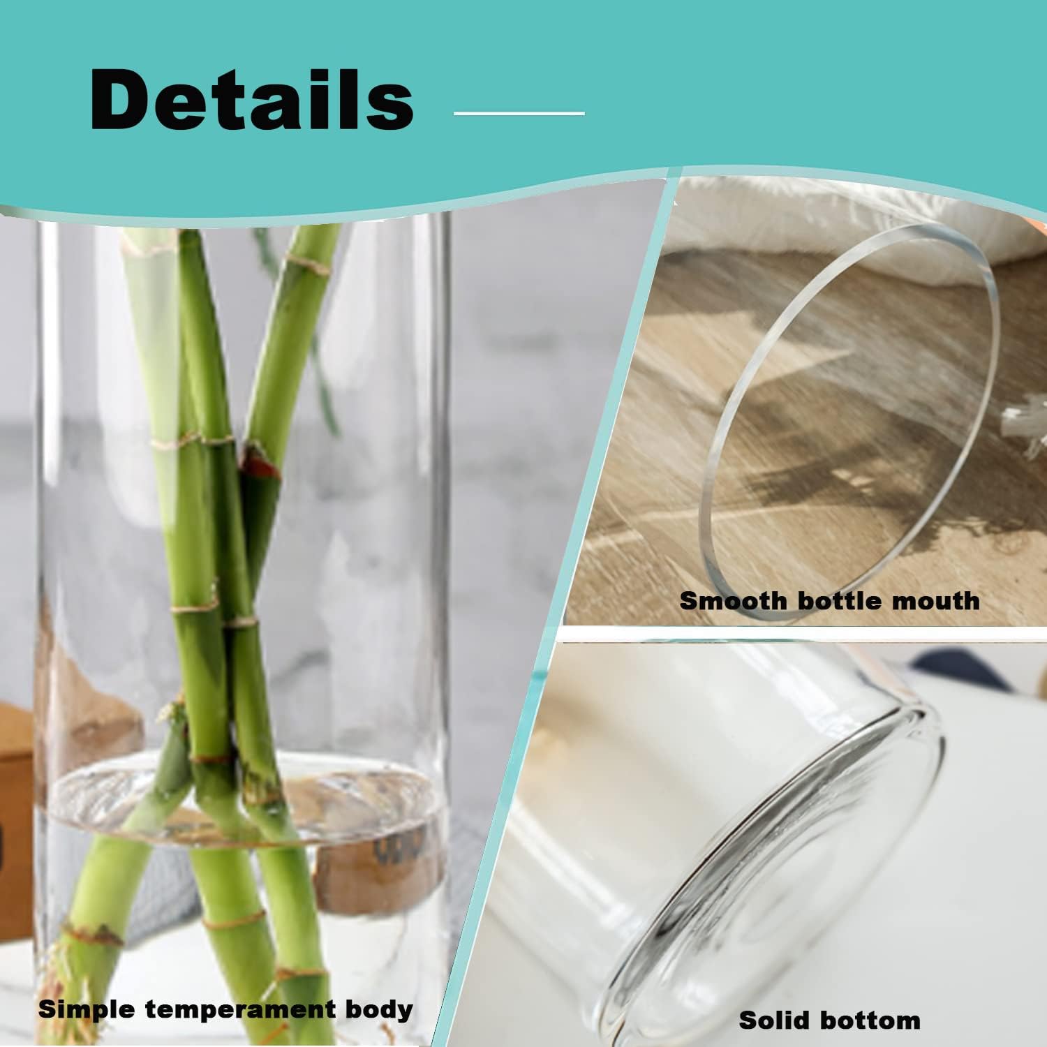 Esmiome Cylinder Vase Set 6Pcs Clear Glass Hurricane Candle Holder for Centerpieces