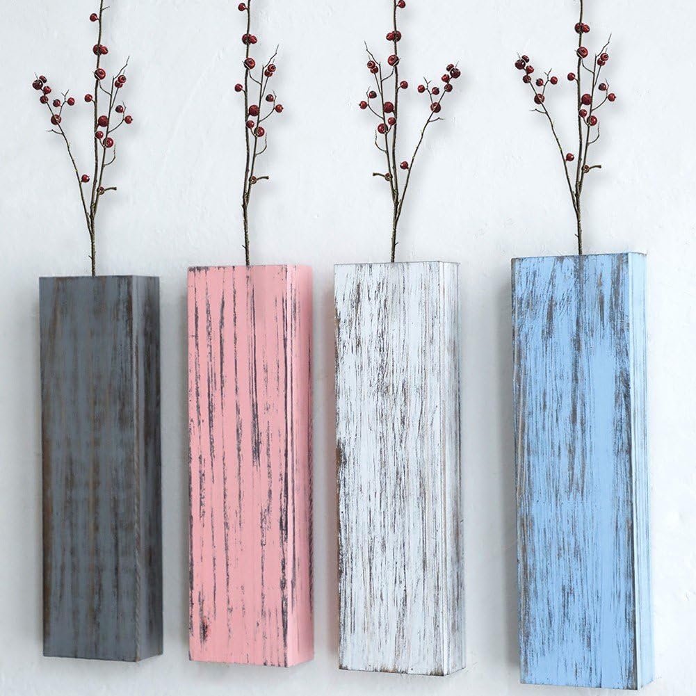 Wood Wall Planter for Home Dried Flowers Decor