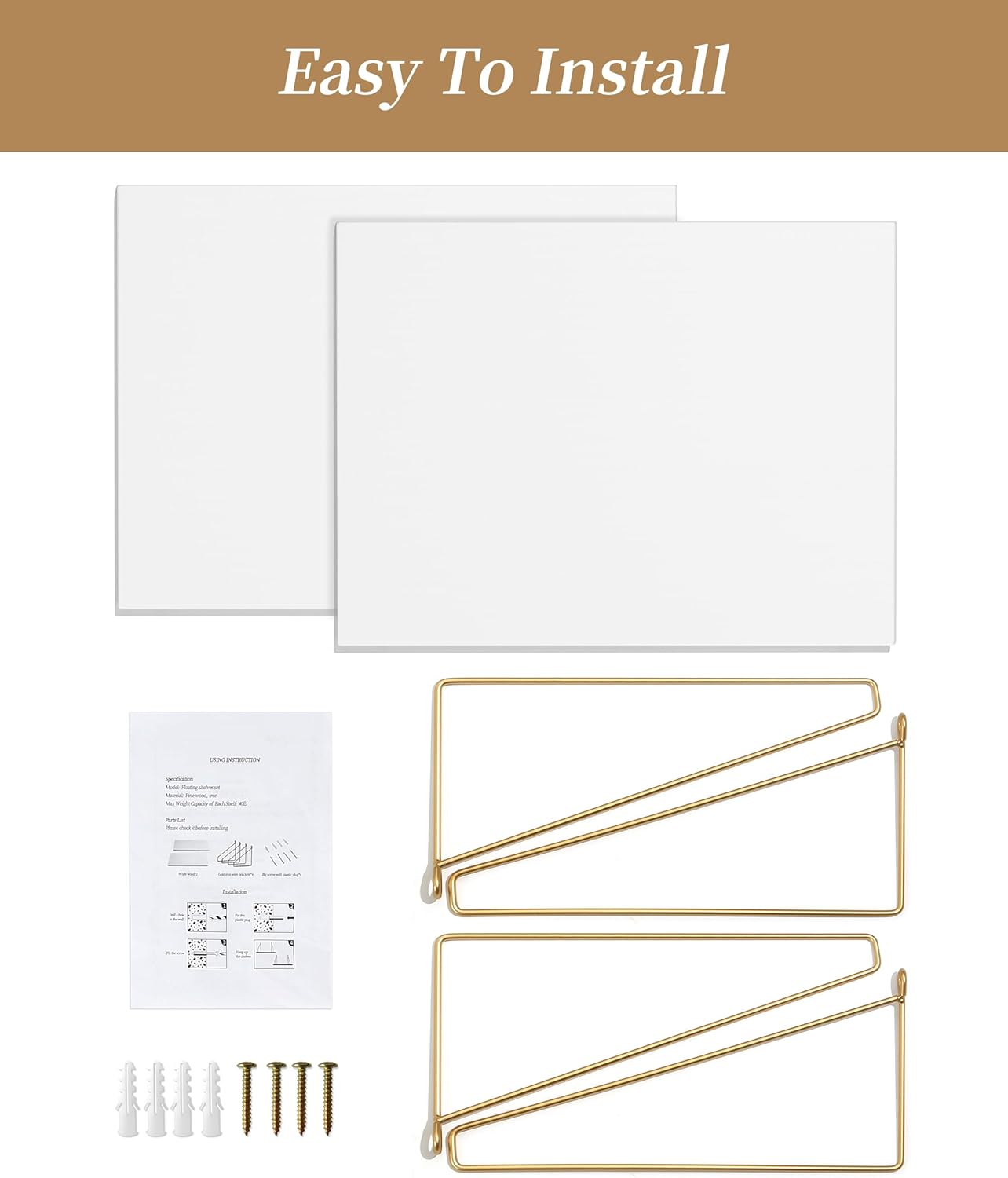 Afuly 12 Inch Deep Floating Shelves Set of 2