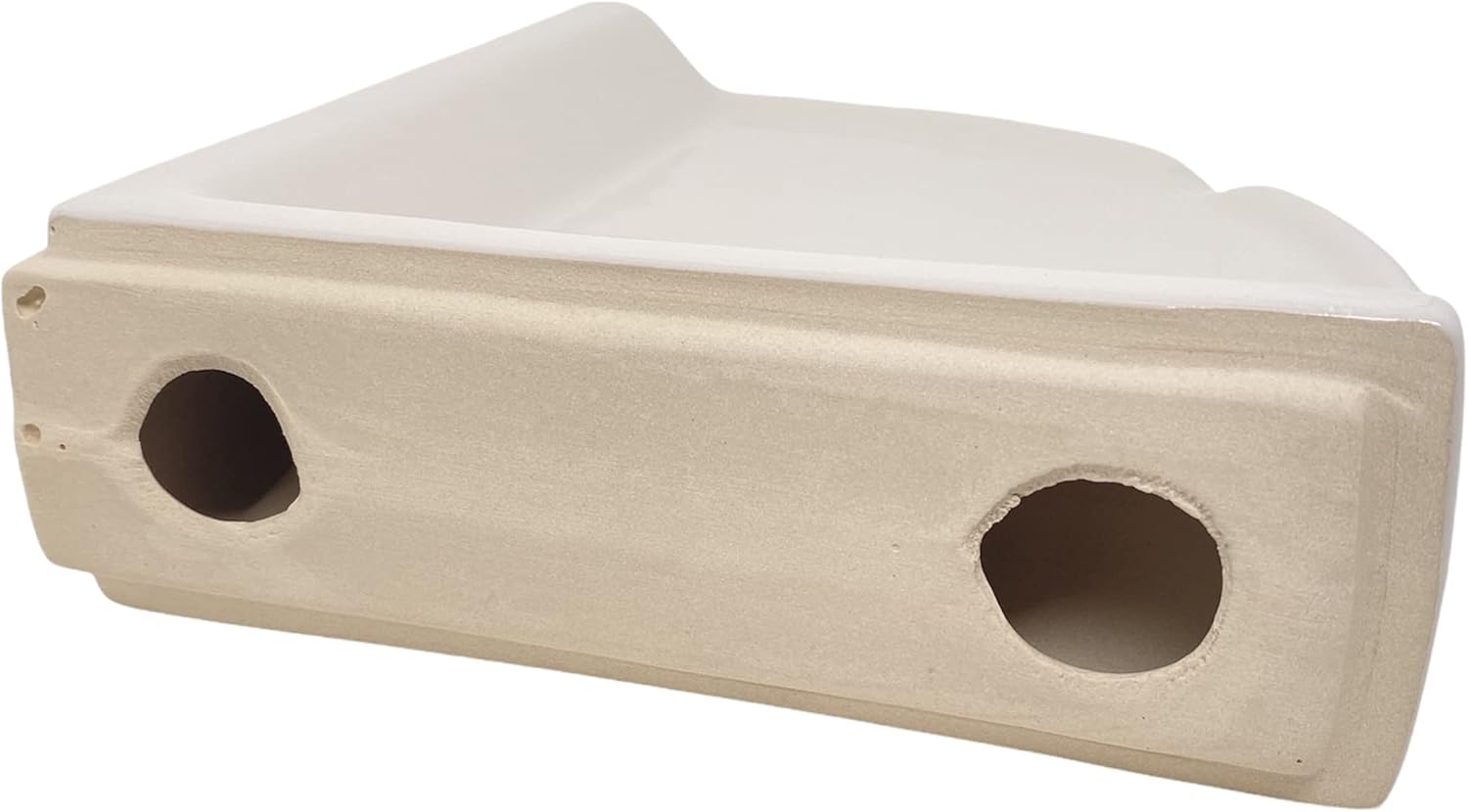 Tenedos Bone Almond Glazed Corner Shelf