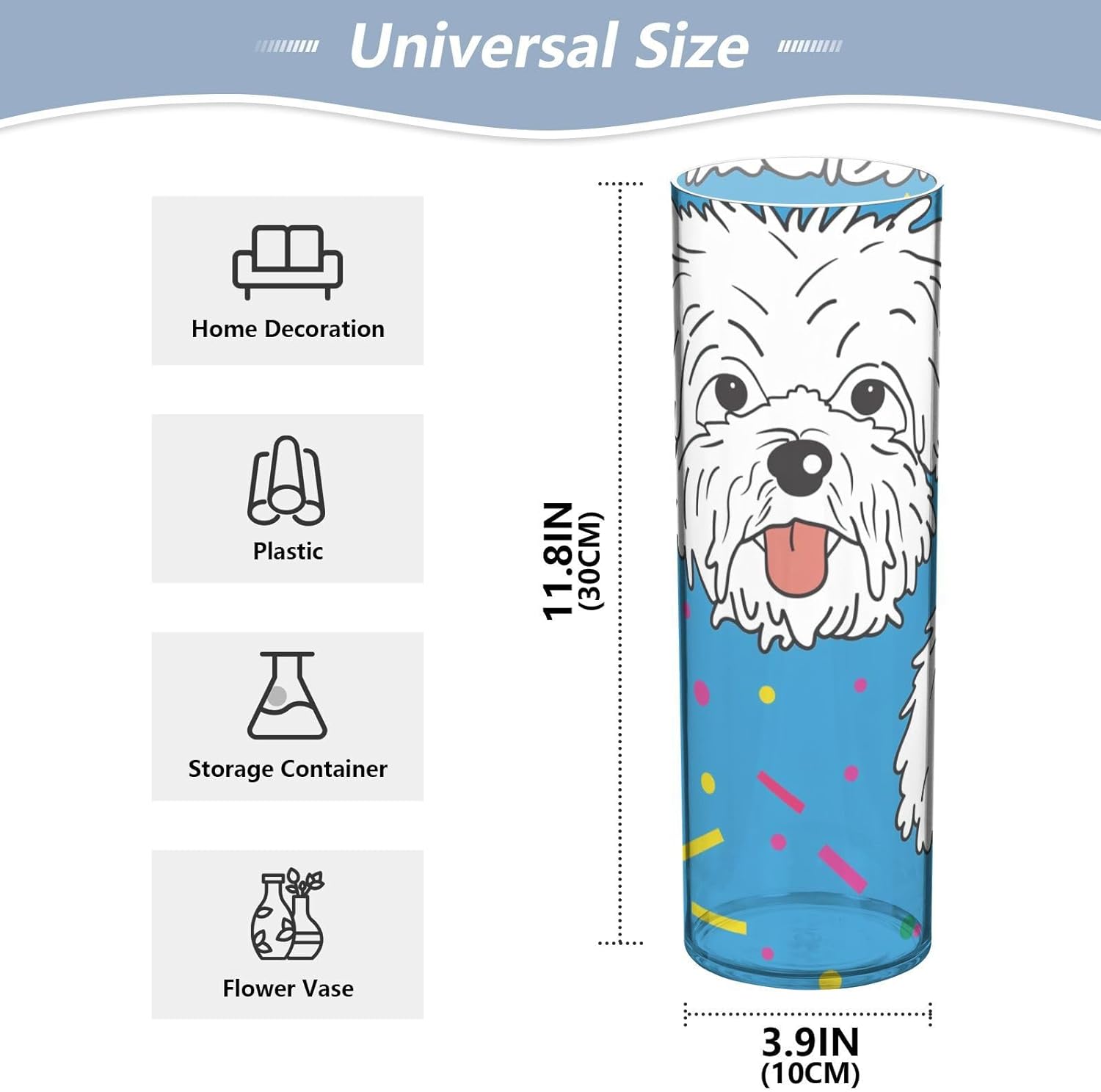Cute Puppy Plastic Hurricane Candle Holder 118x39 Inch Modern Vase