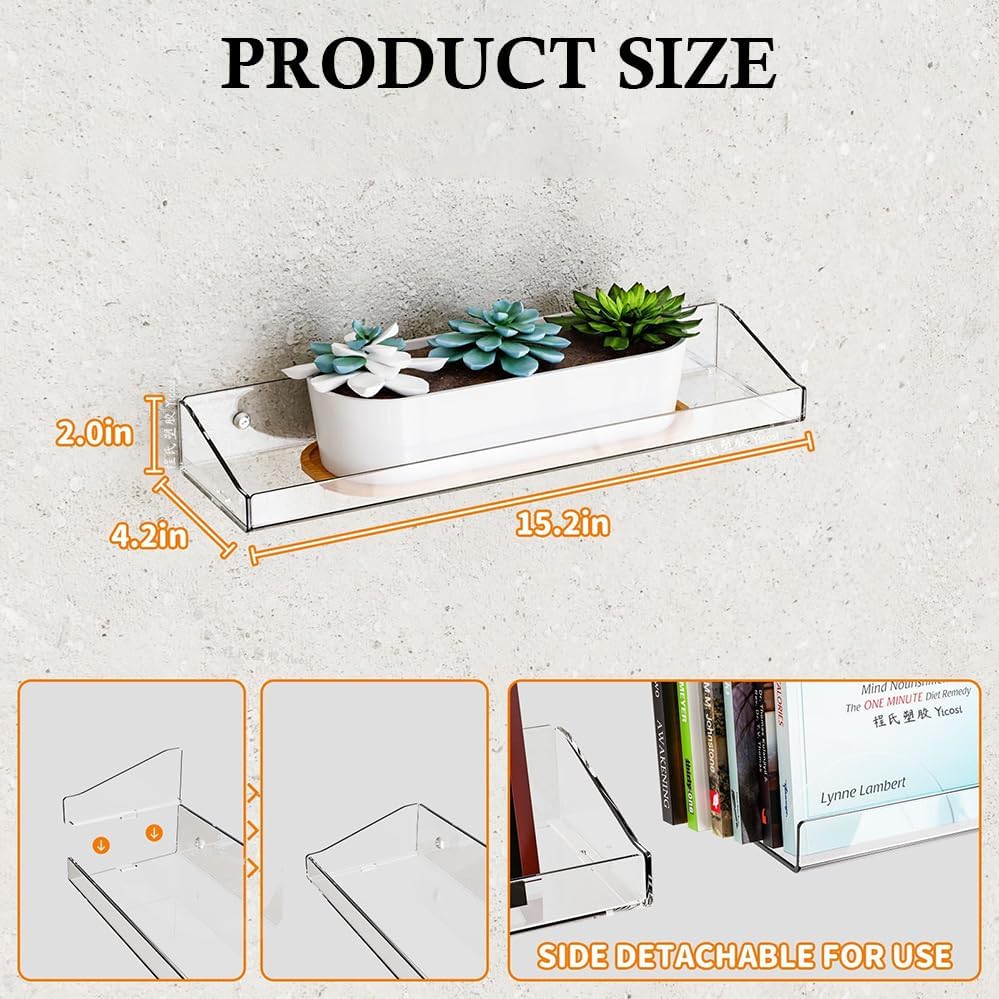 4 Pcs Acrylic Floating Shelves for Home Display