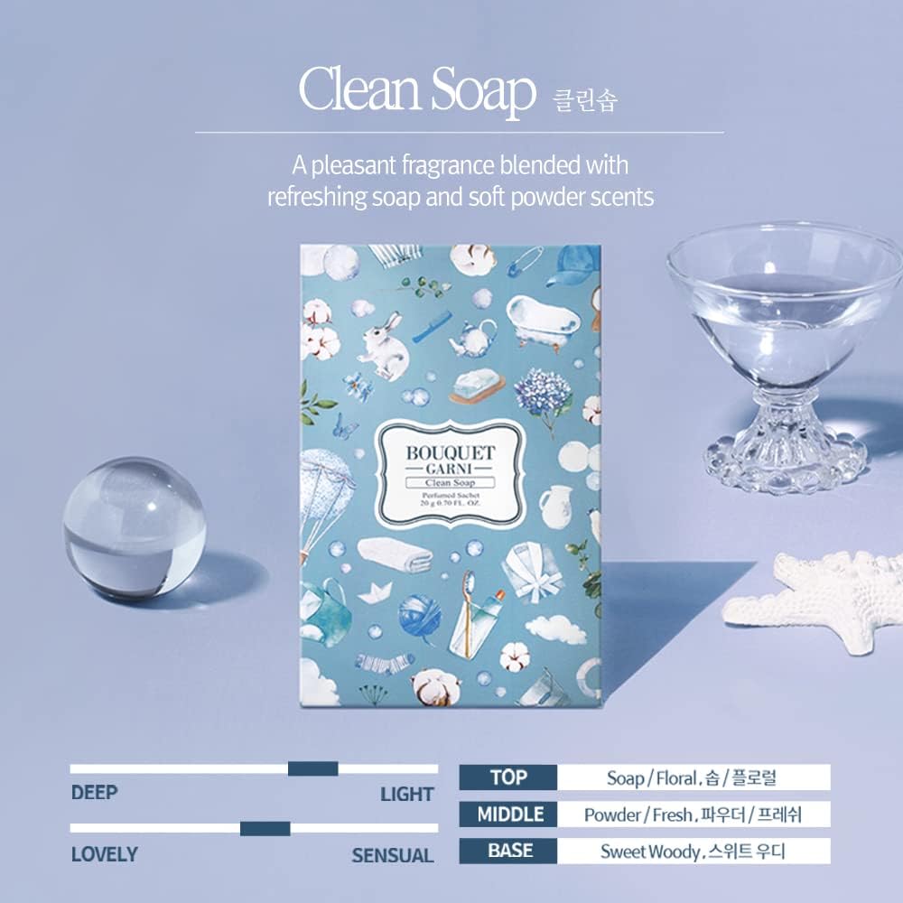Bouquet Garni Mini Clean Soap Scent Sachet - 10 Count