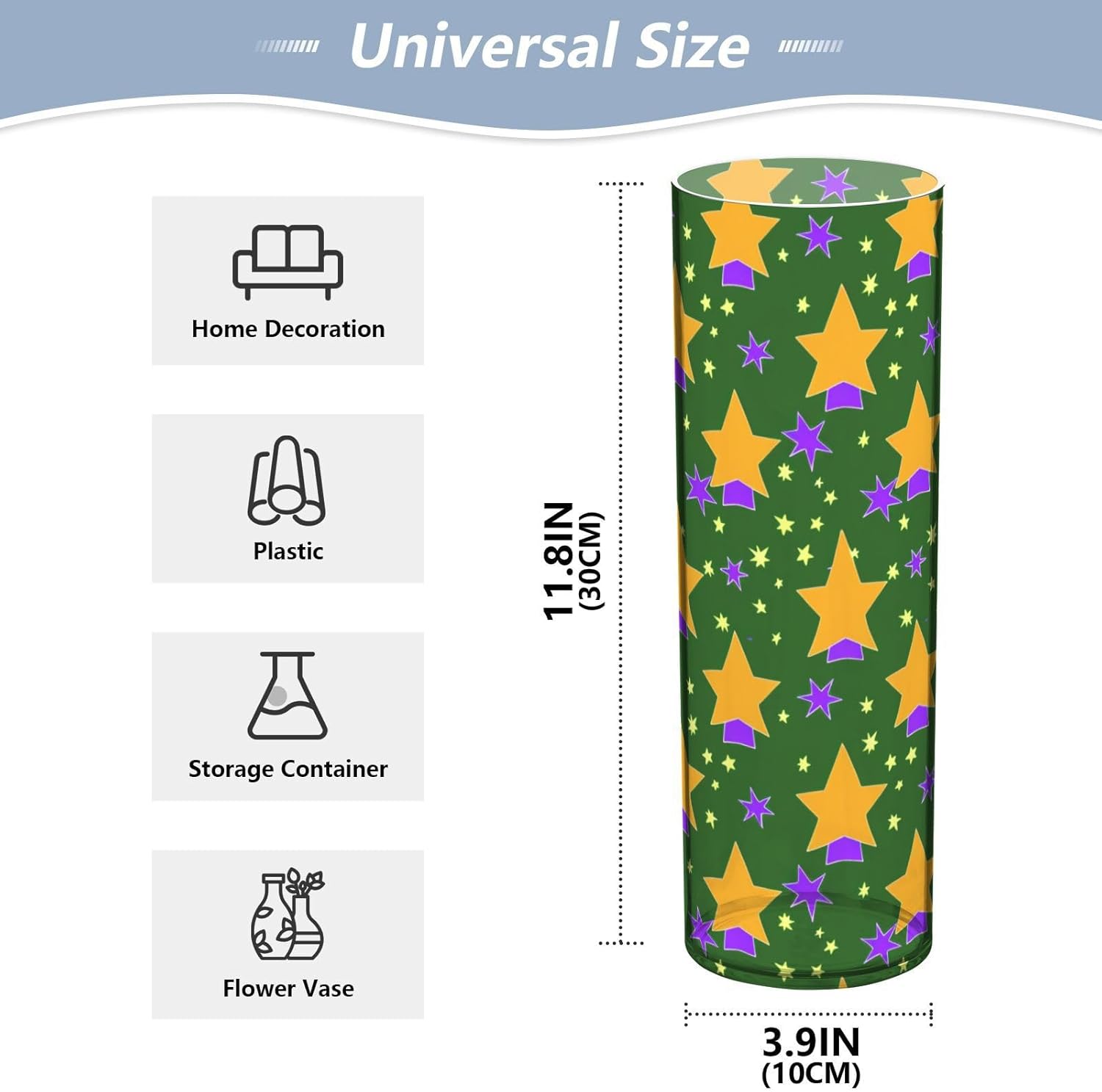 Christmas Orange Star Green Plastic Candle Holder 118 x 39 Inch