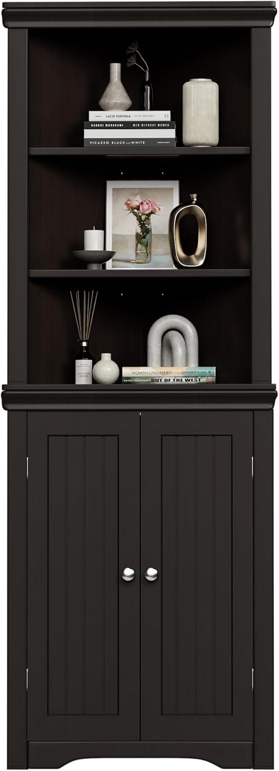 Flamaker Corner Cabinet with 2 Doors and 3 Shelves