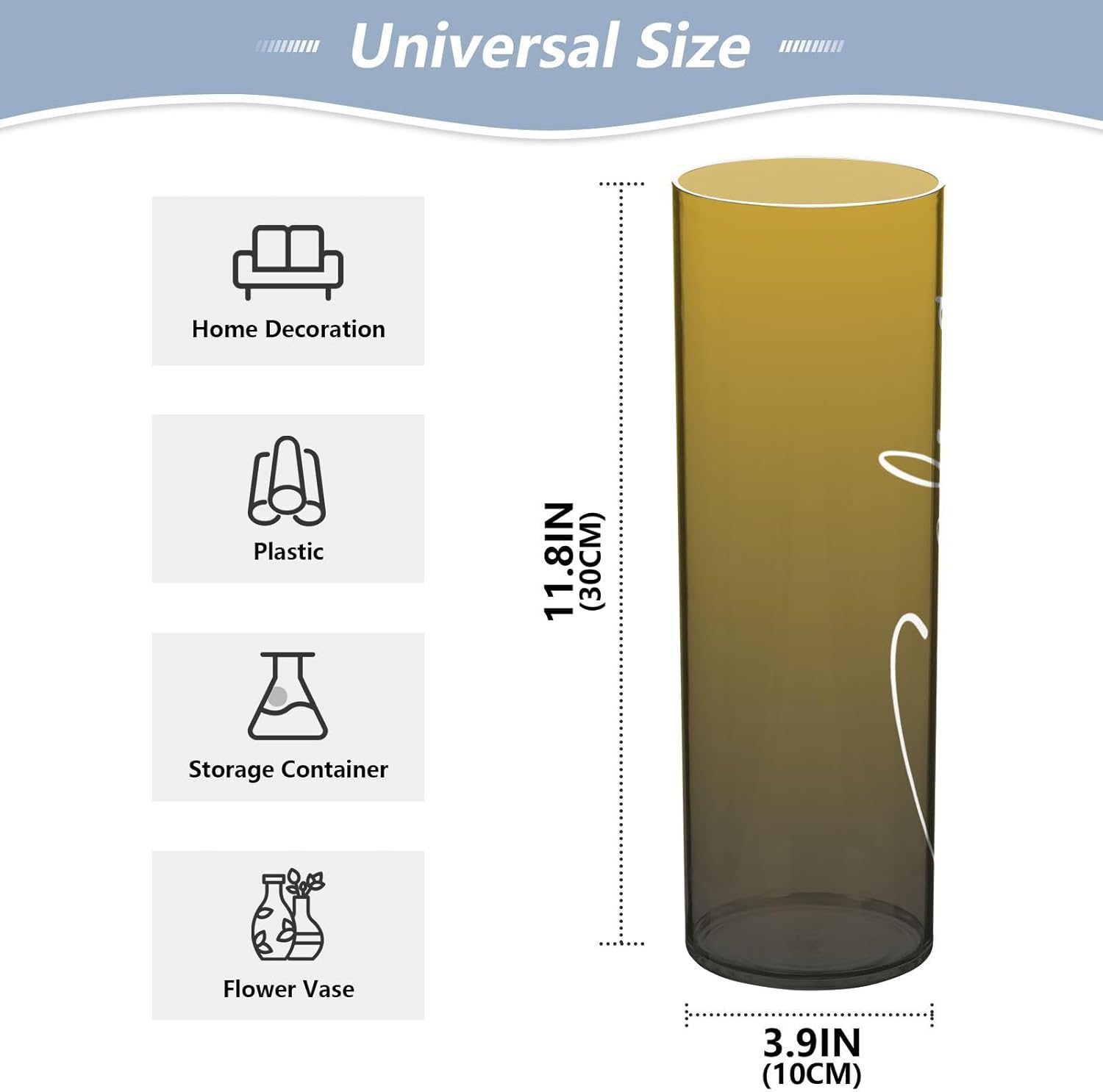 Custom Black Yellow Gradient Vase for Centerpieces