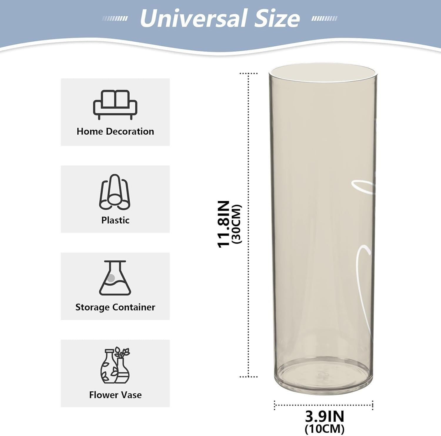 Custom Beige Light Vase for Centerpieces and Decor