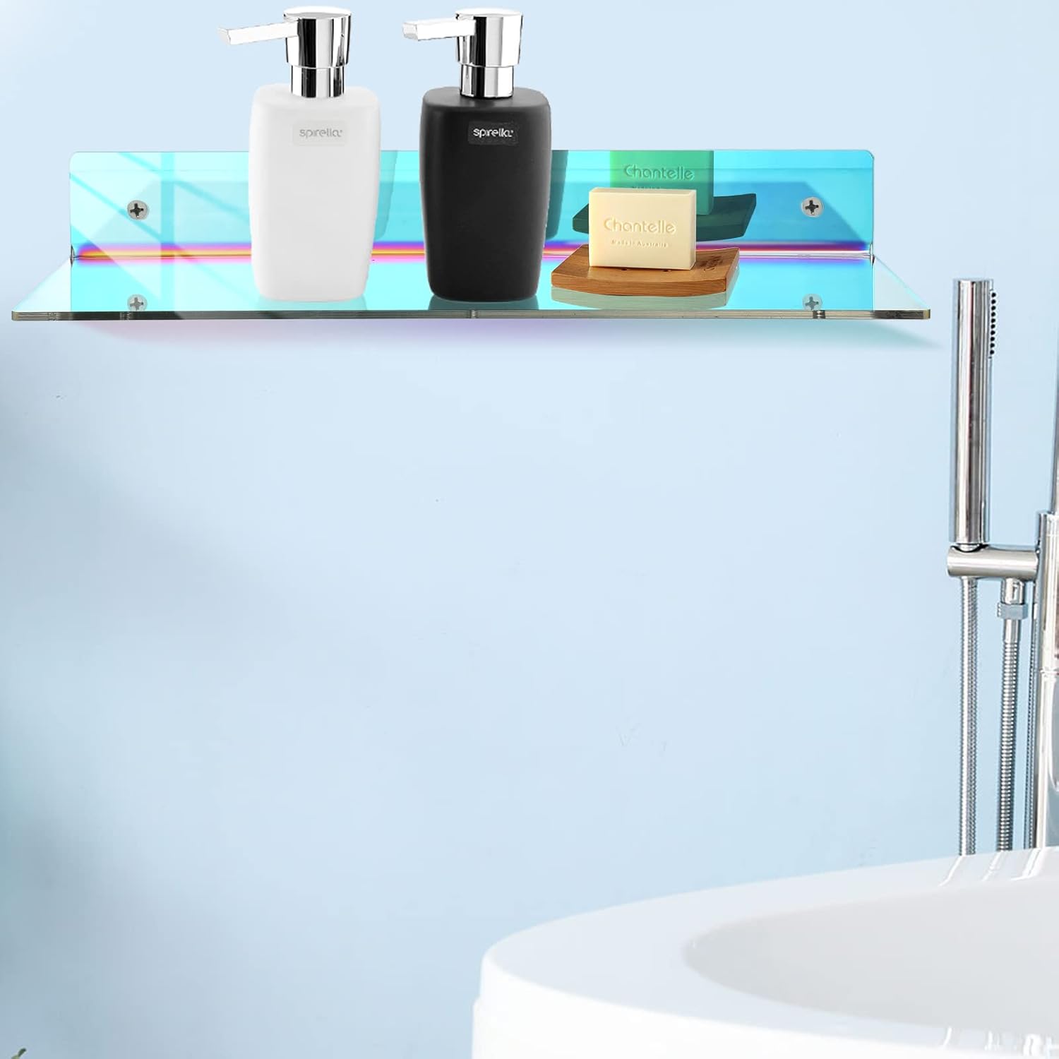 Iridescent Floating Acrylic Shelves 4 Pieces