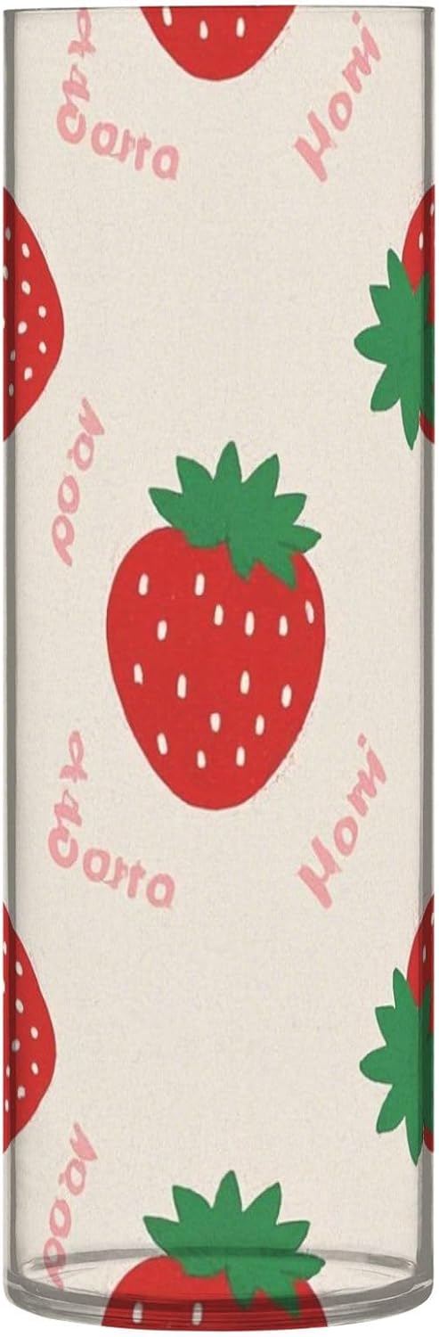 Cute Cartoon Strawberry Beige Plastic Vase 118 x 39 Inch