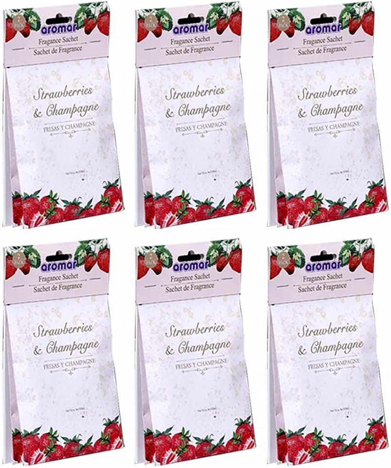 12 Strawberry Champagne Scented Fragrance Sachets Air Freshener Perfume Pouch