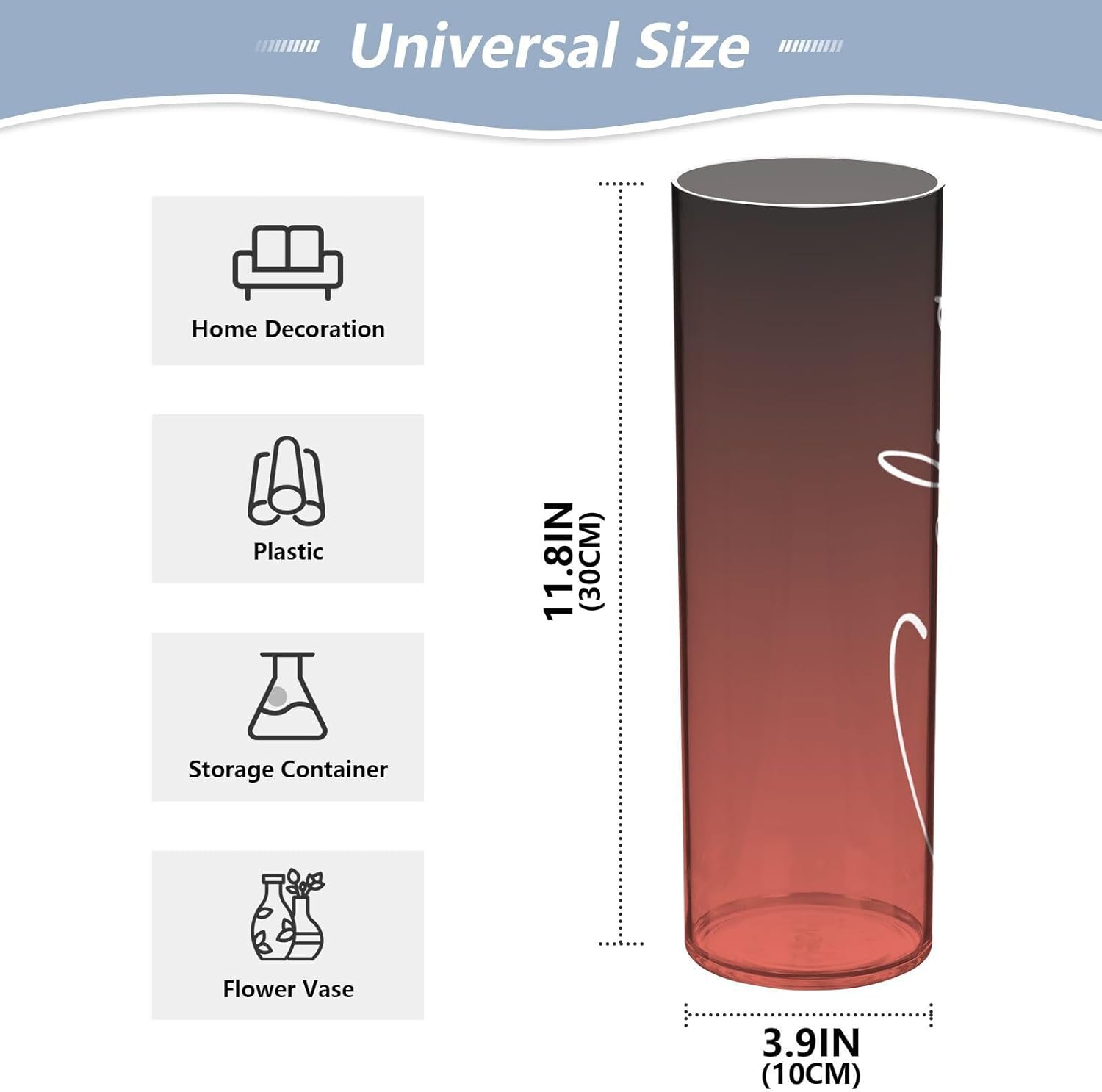 Custom Black Red Gradient Vase for Centerpieces