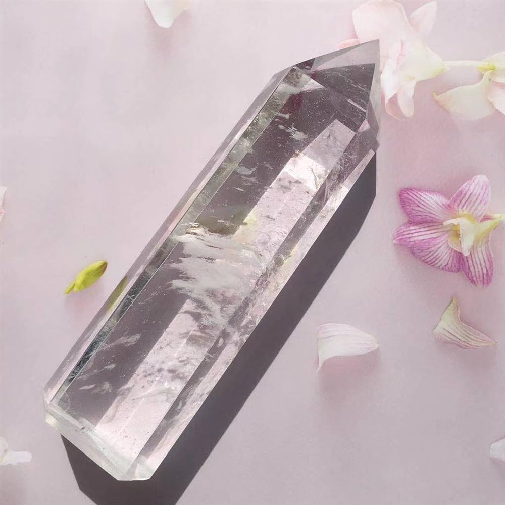 KatLin Natural White Crystal Scepter Reiki Healing Ornament