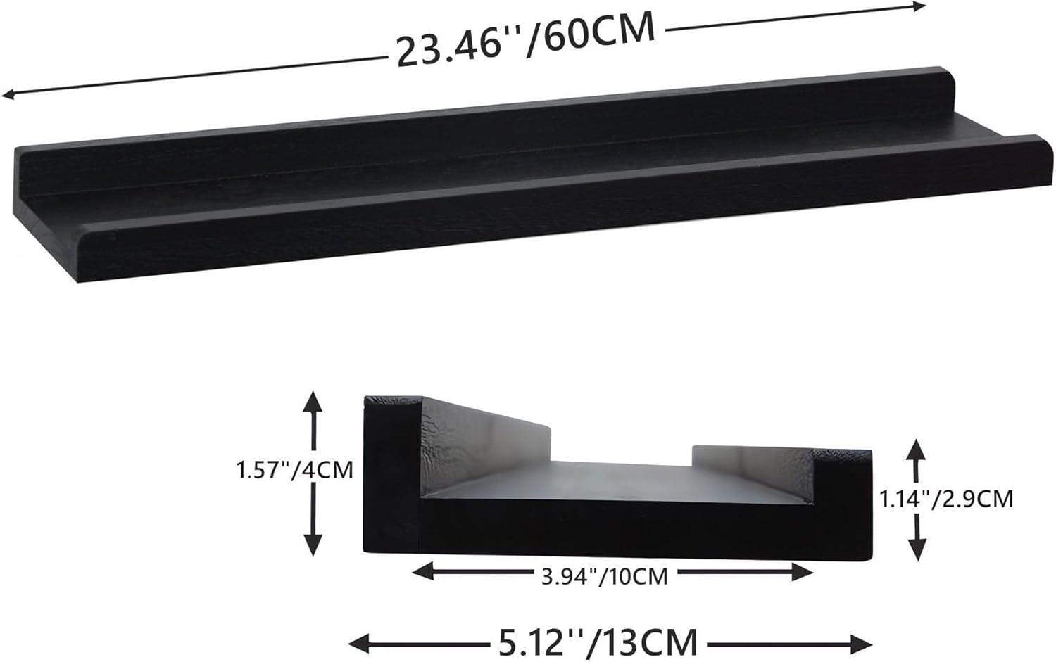 Modern Floating Shelf Set of 4 24 Inch Wall Mount Picture Ledge Display