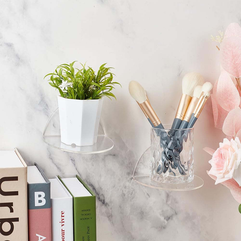 AHANDMAKER 4 Sets Acrylic Floating Shelves for Home Decor