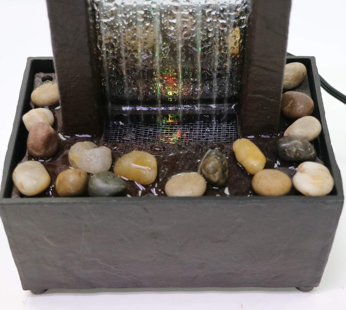 Natures Mark 10 Inch H Mirrored Waterfall Fountain with LED Lights