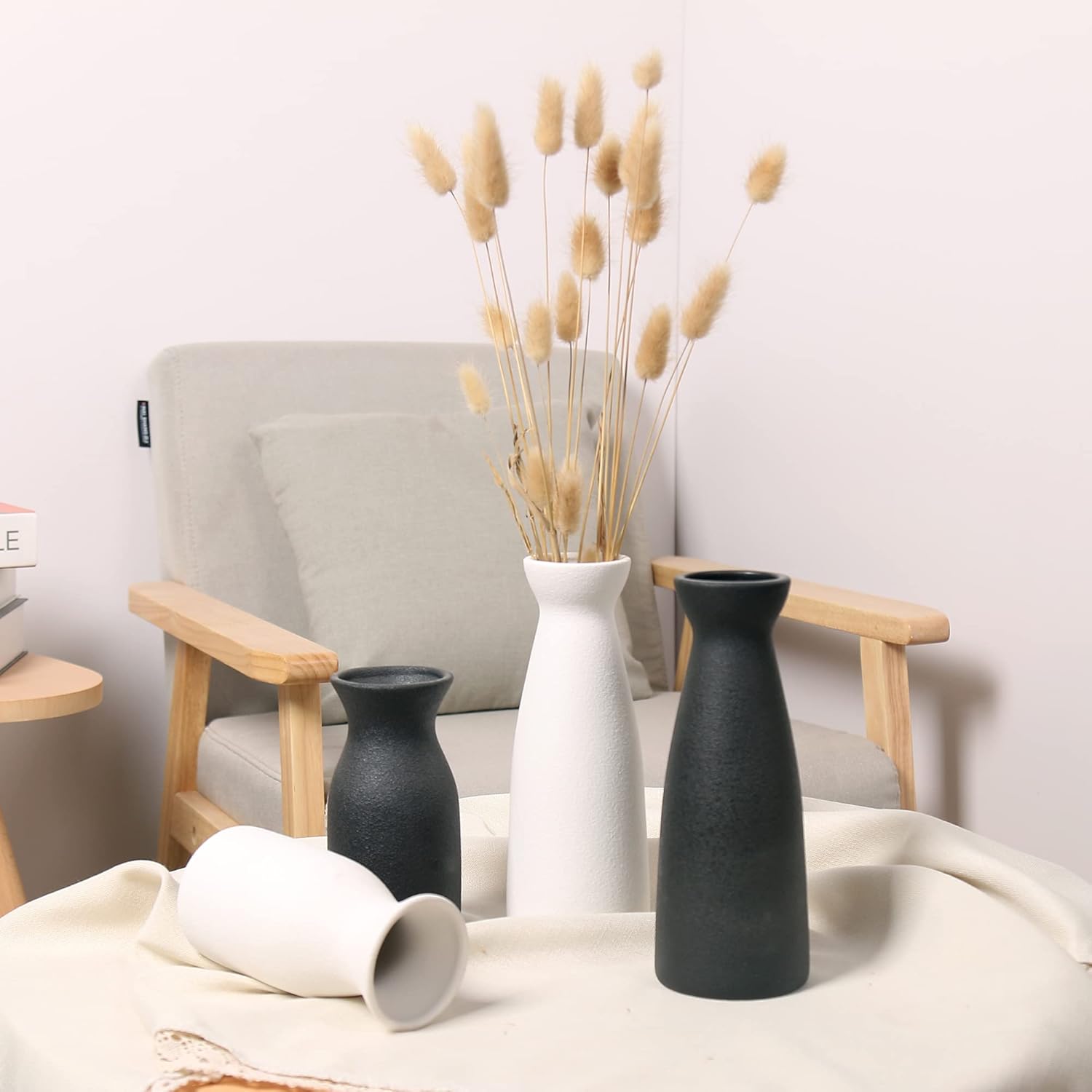Modern Boho Ceramic Hollow Vase for Pampas Grass