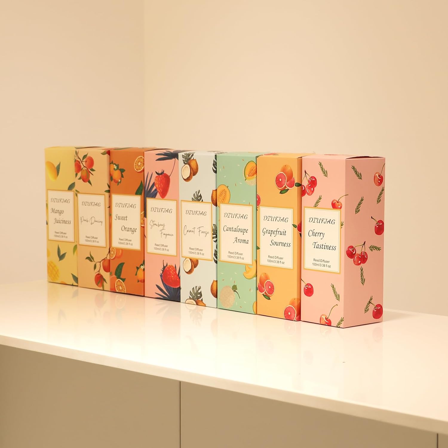 100ml Peach Scent Diffuser with 6 Fiber Sticks