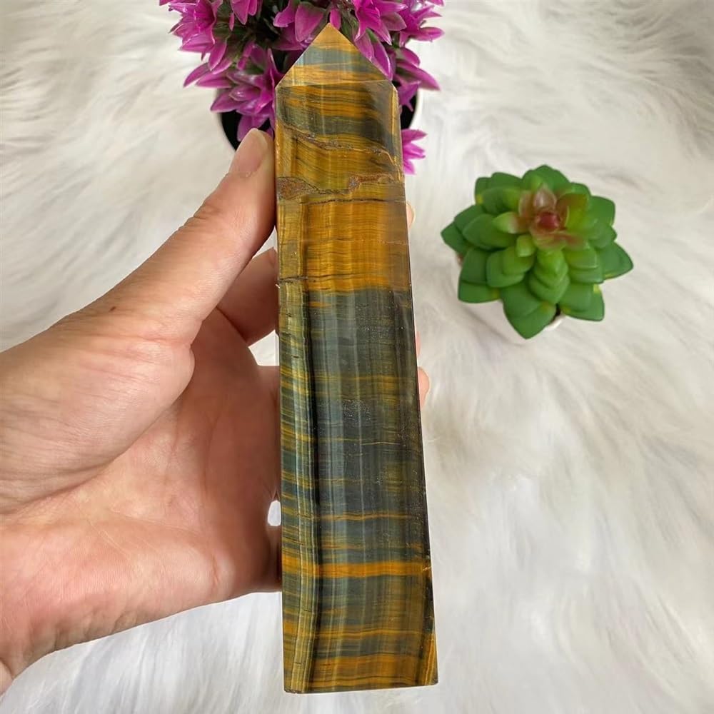 KatLin Natural Blue Tiger Eye Reiki Healing Stick Ornaments 250-300G