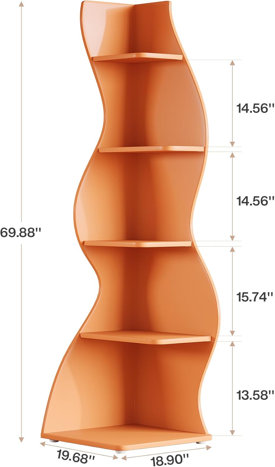 Tribesigns Wavy Corner Shelf Set of 2