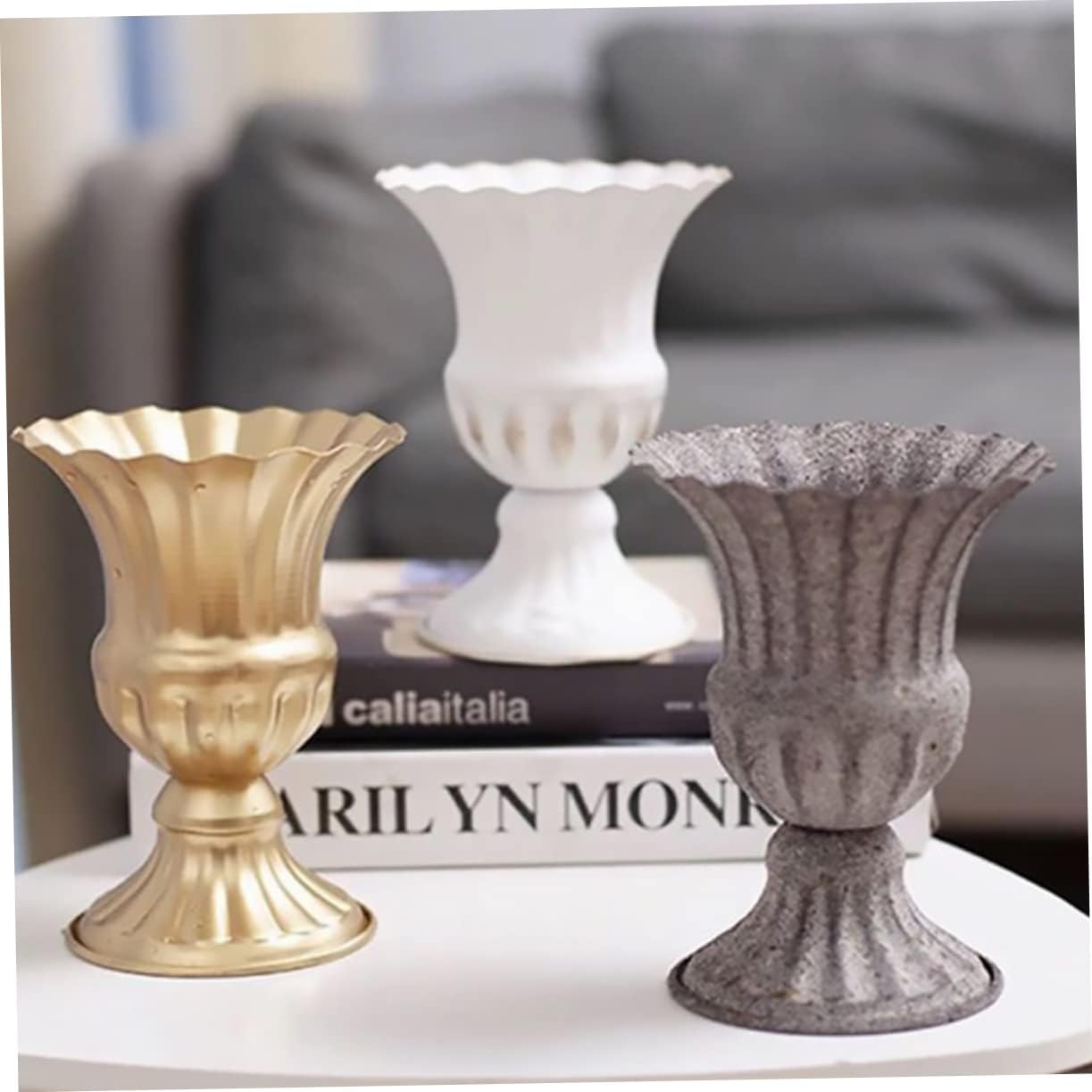 Elegant Dried Flower Vase Wrought Iron Flowerpot for Home and Garden