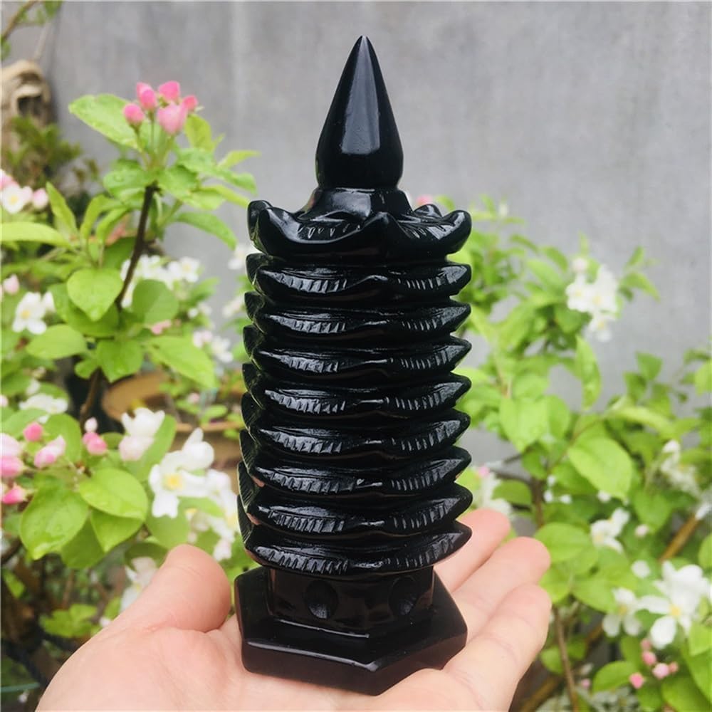 KatLin Obsidian Pagoda Crystal Ornament 15cm