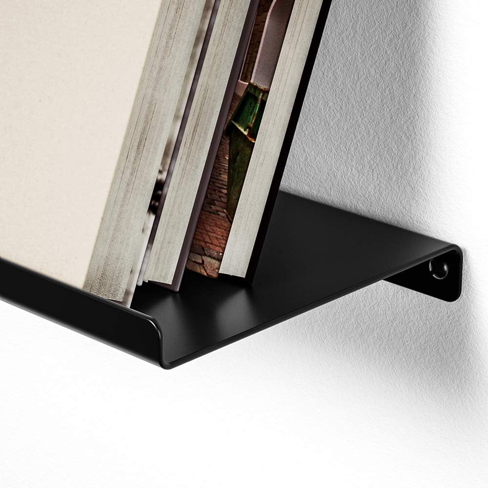 SRIWATANA Black Metal Wall Shelves 2 Pack