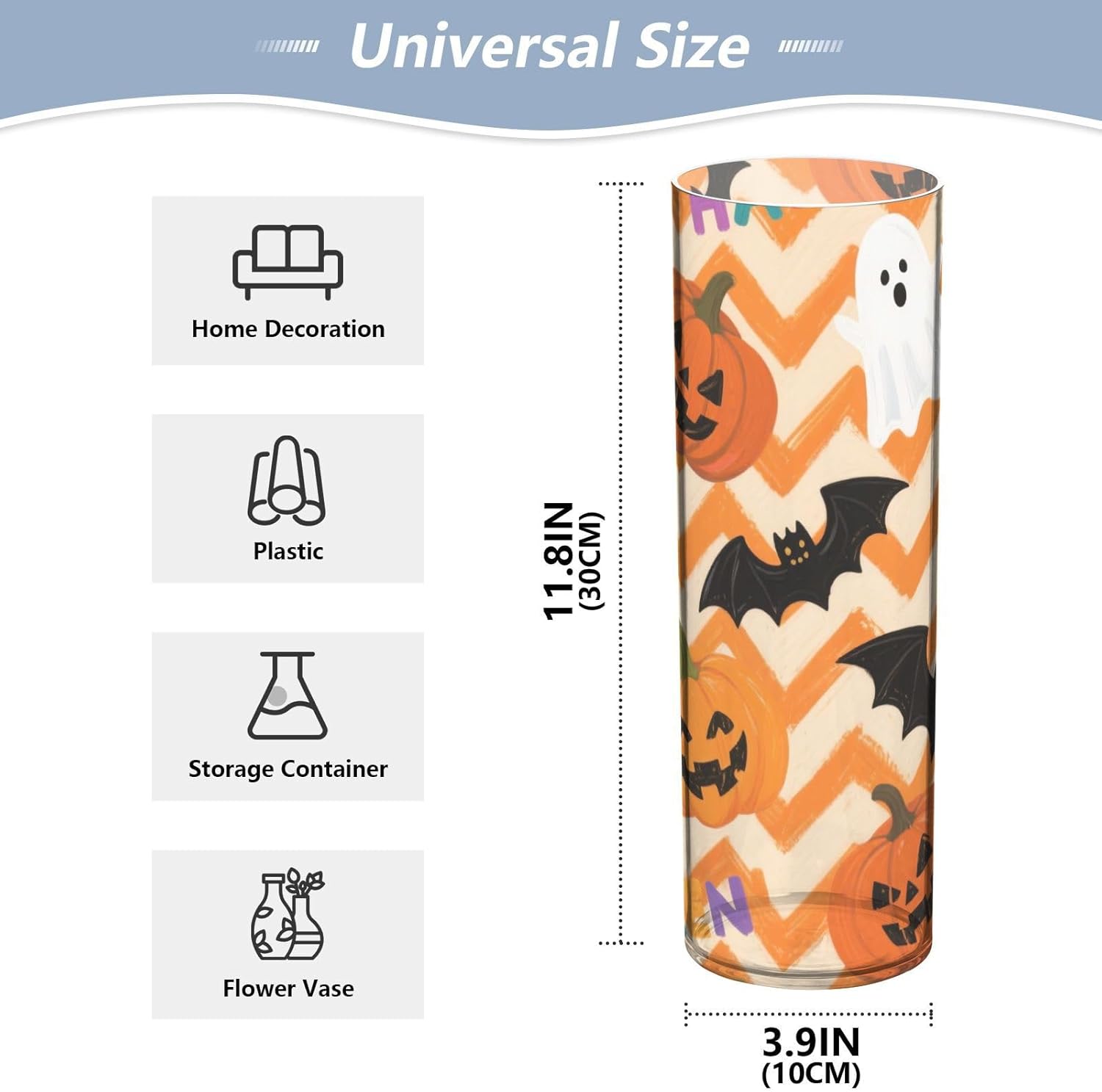 Orange Halloween Pumpkin Plastic Hurricane Candle Holder 118 x 39 Inch