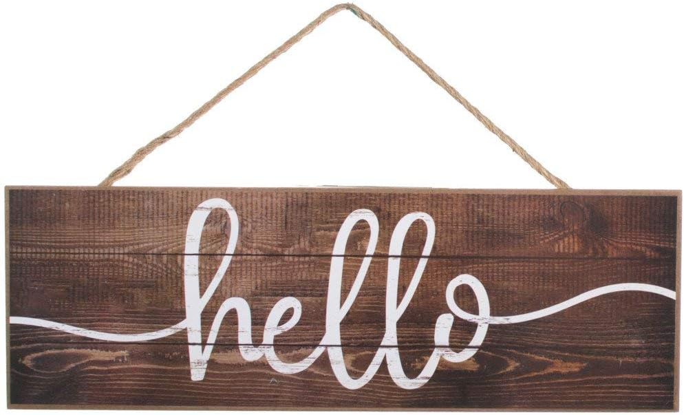 Rustic Wooden Slat Hello Sign - 15 x 5