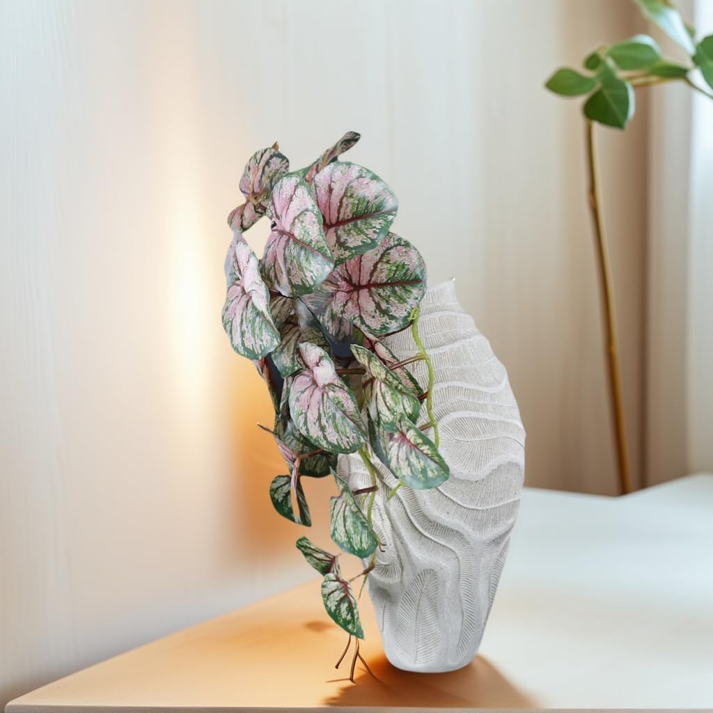 Coral Pattern Resin Vase 14 Inches Modern Decor
