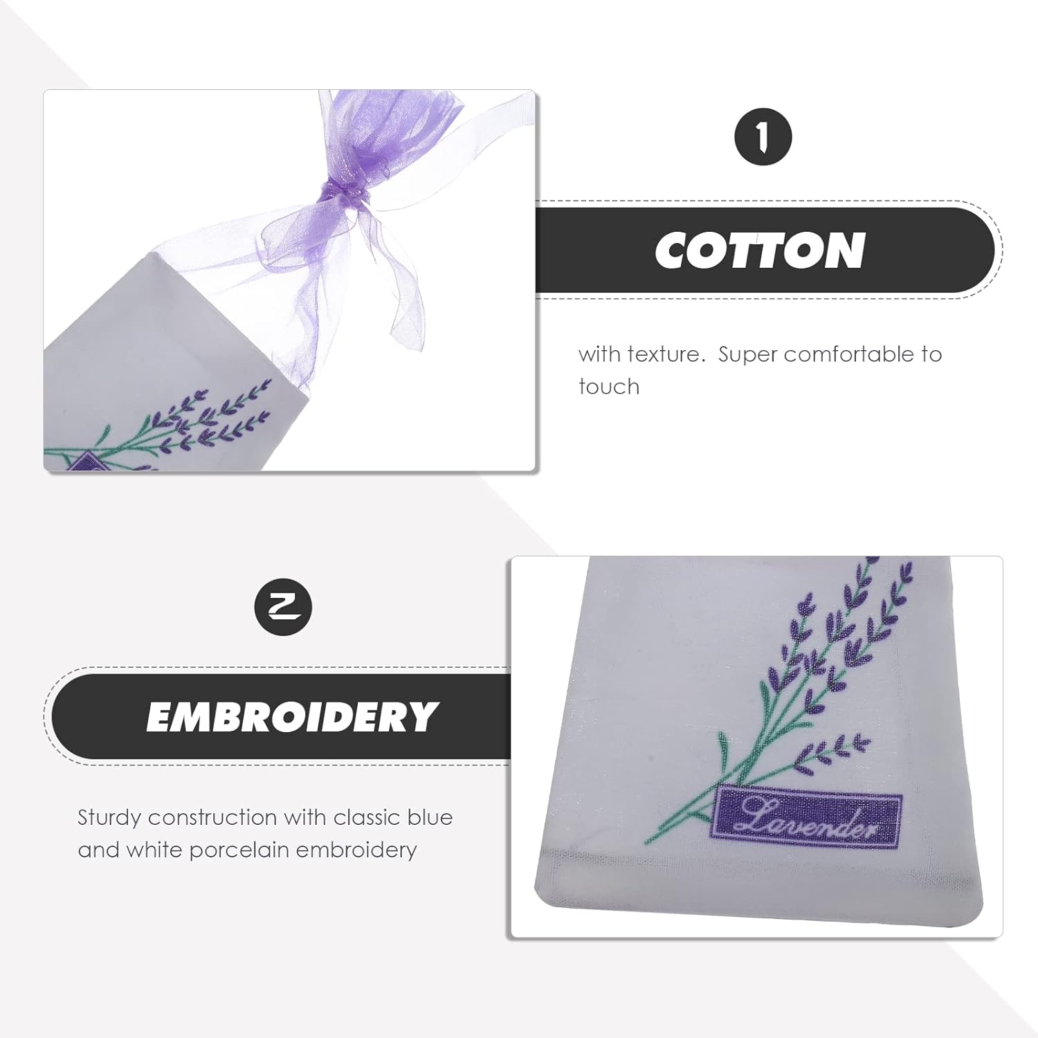 Lavender Sachet Bags 30pcs Set with Flower Print