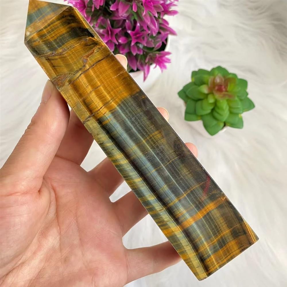KatLin Natural Blue Tiger Eye Reiki Healing Stick Ornaments 250-300G