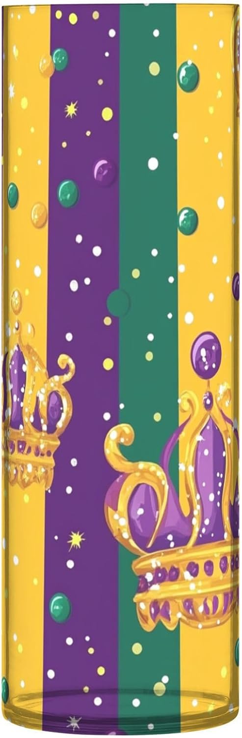 Mardi Gras Purple Green Hurricane Vase 118 x 39 Inch