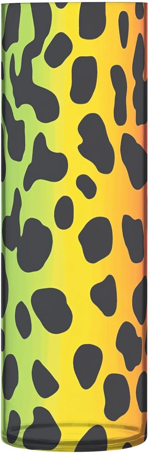 Chic Rainbow Leopard Print Plastic Cylinder Vase 118 x 39 Inch