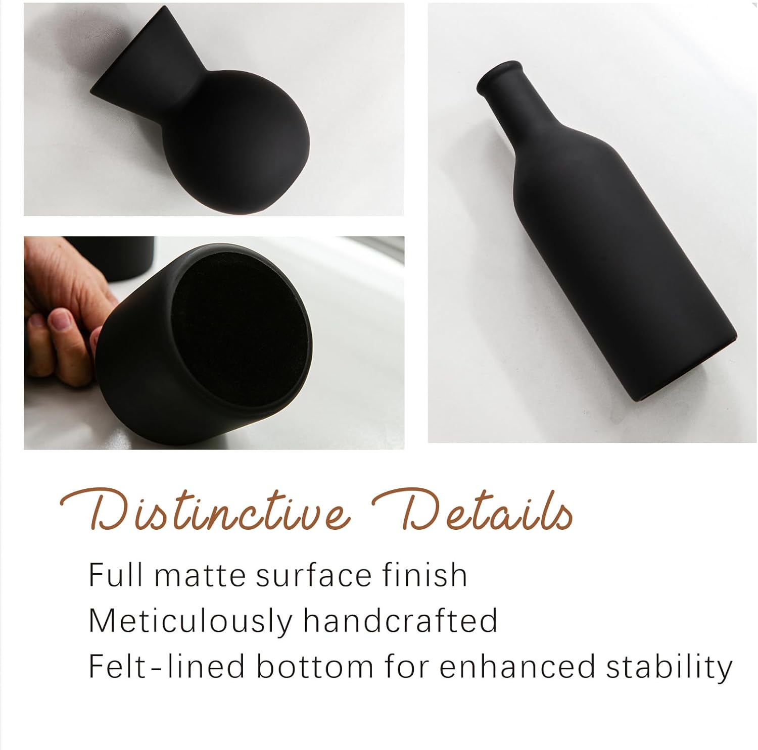Modern Ceramic Flower Vase Set - 3 Pcs Table Decor