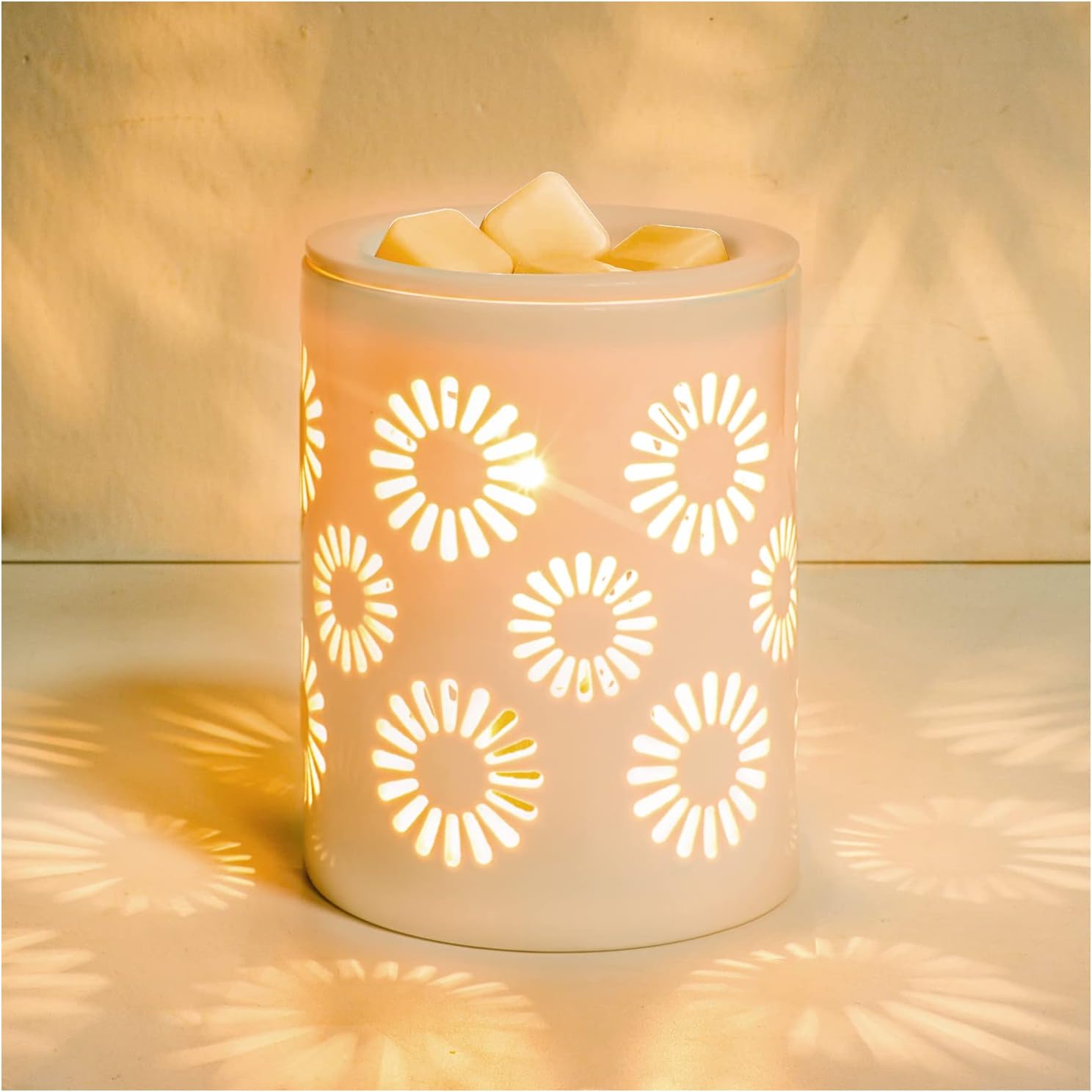 SALKING Ceramic Wax Melt Warmer with Edison Bulbs