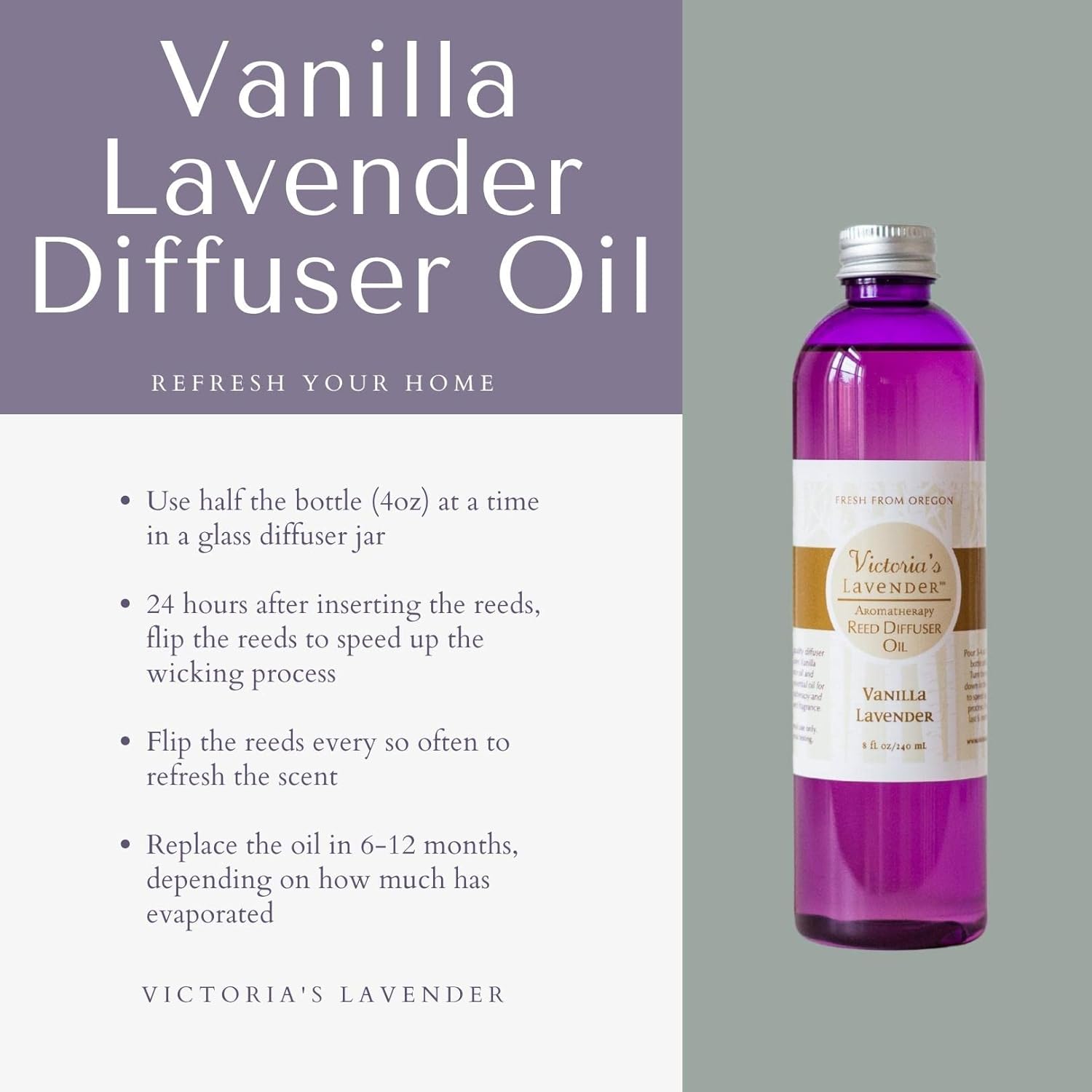 Vanilla Lavender Essential Oil Refill - 8 Fl Oz