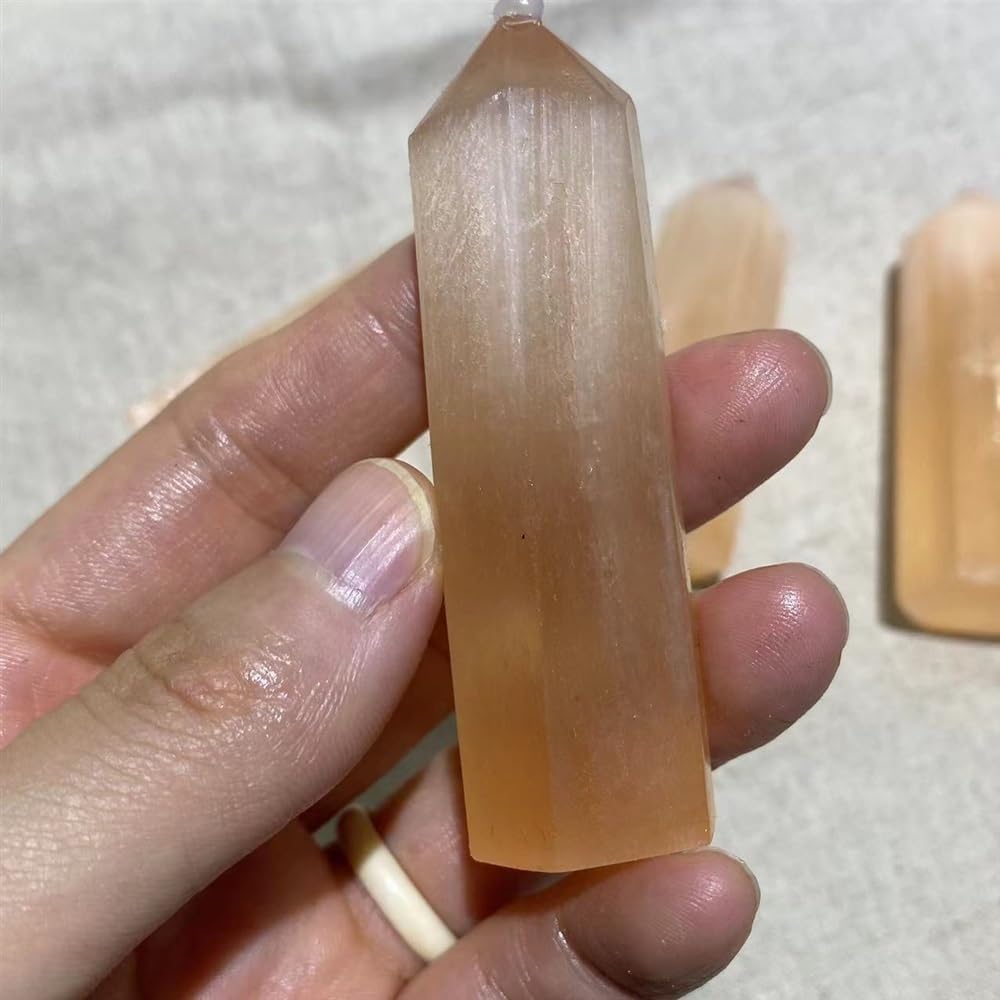Natural Orange Selenite Crystal Agate Reiki Room Decor
