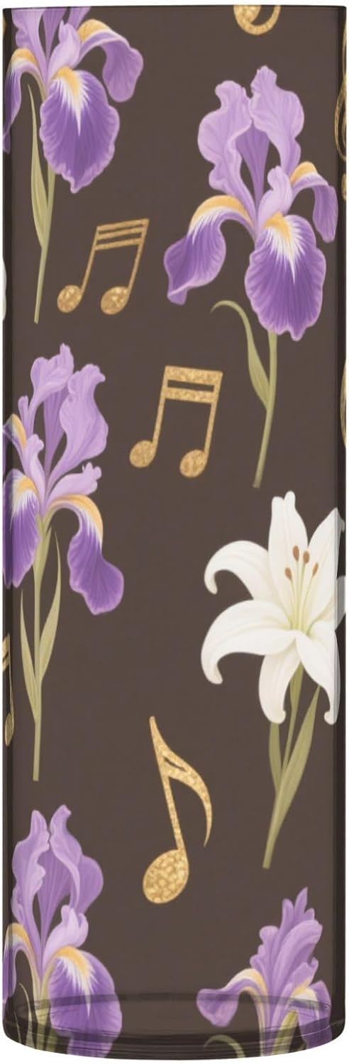 Flowers Music Pattern Clear Plastic Vase 118 x 39 Inch